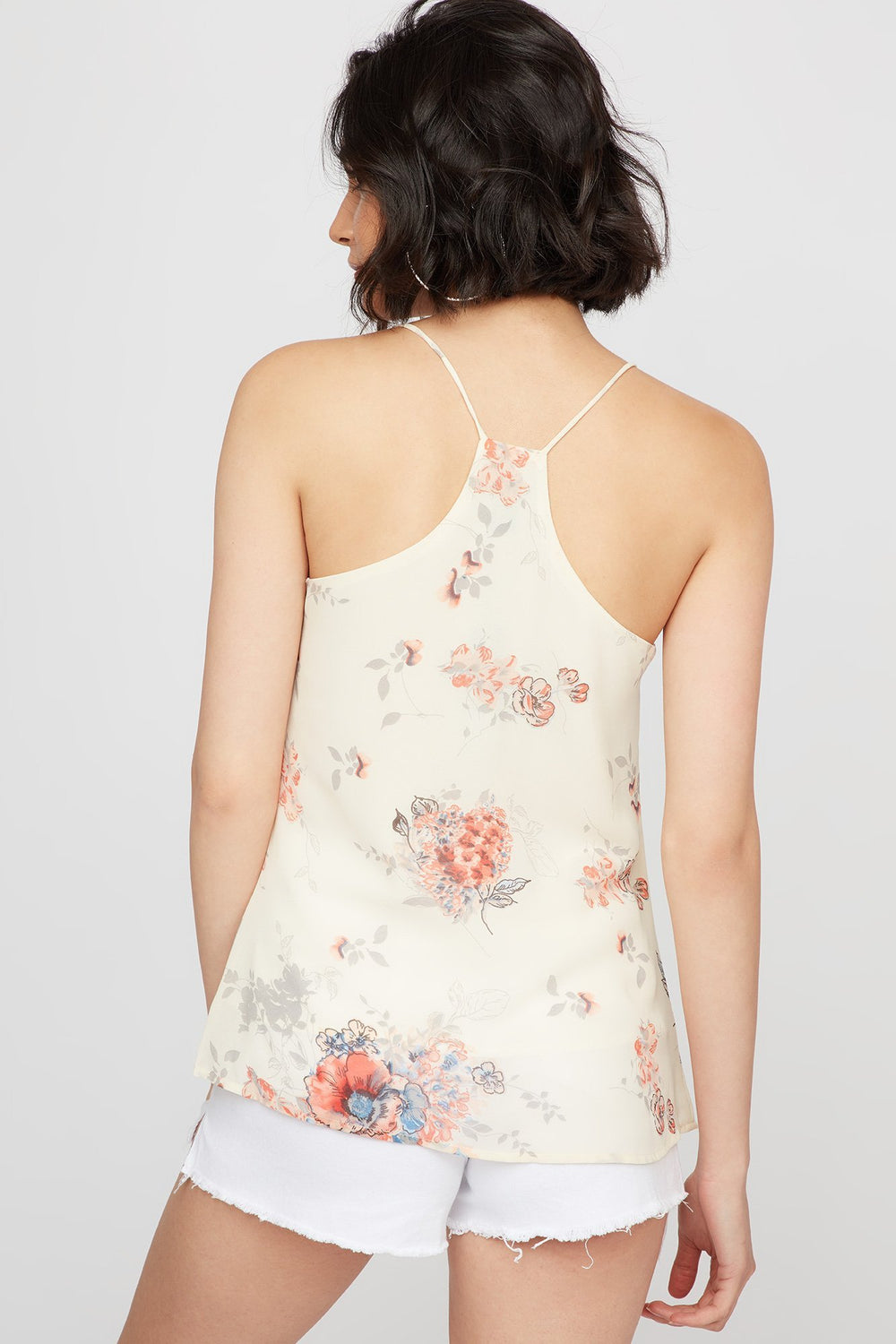 Women Camisole fleurie à dos nageur avec encolure en V Multi