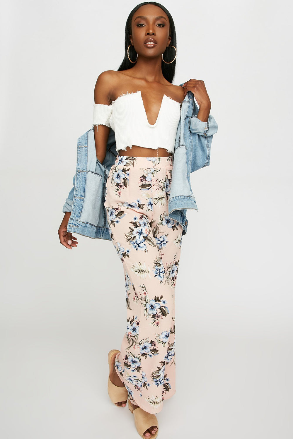 Women High-Rise Floral Palazzo Pant Multi