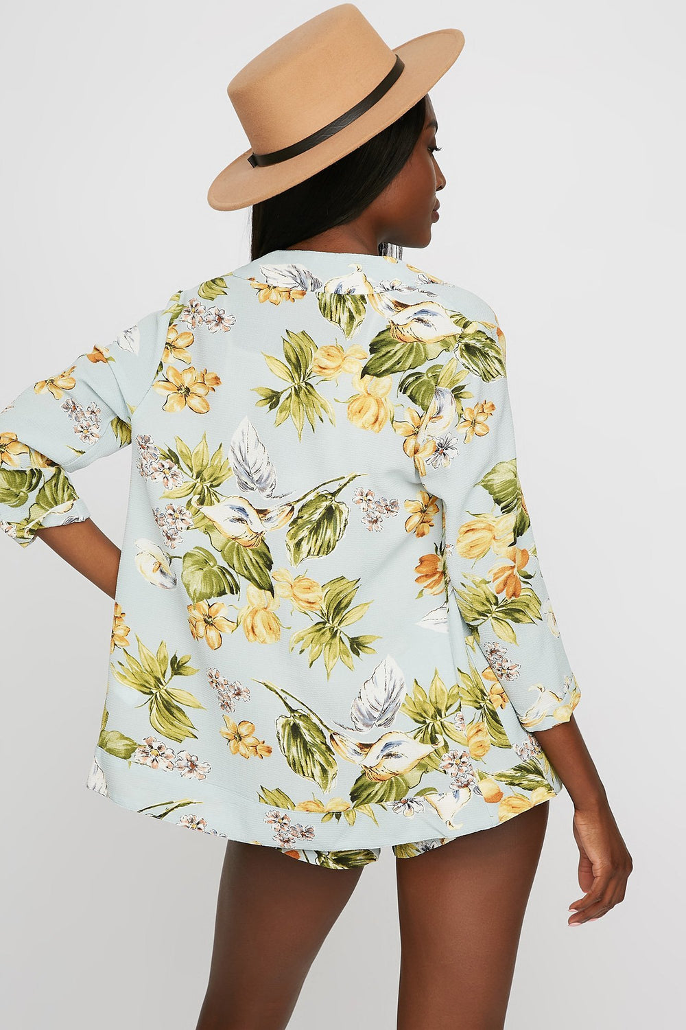Women Kimono ouvert fleuri Multi