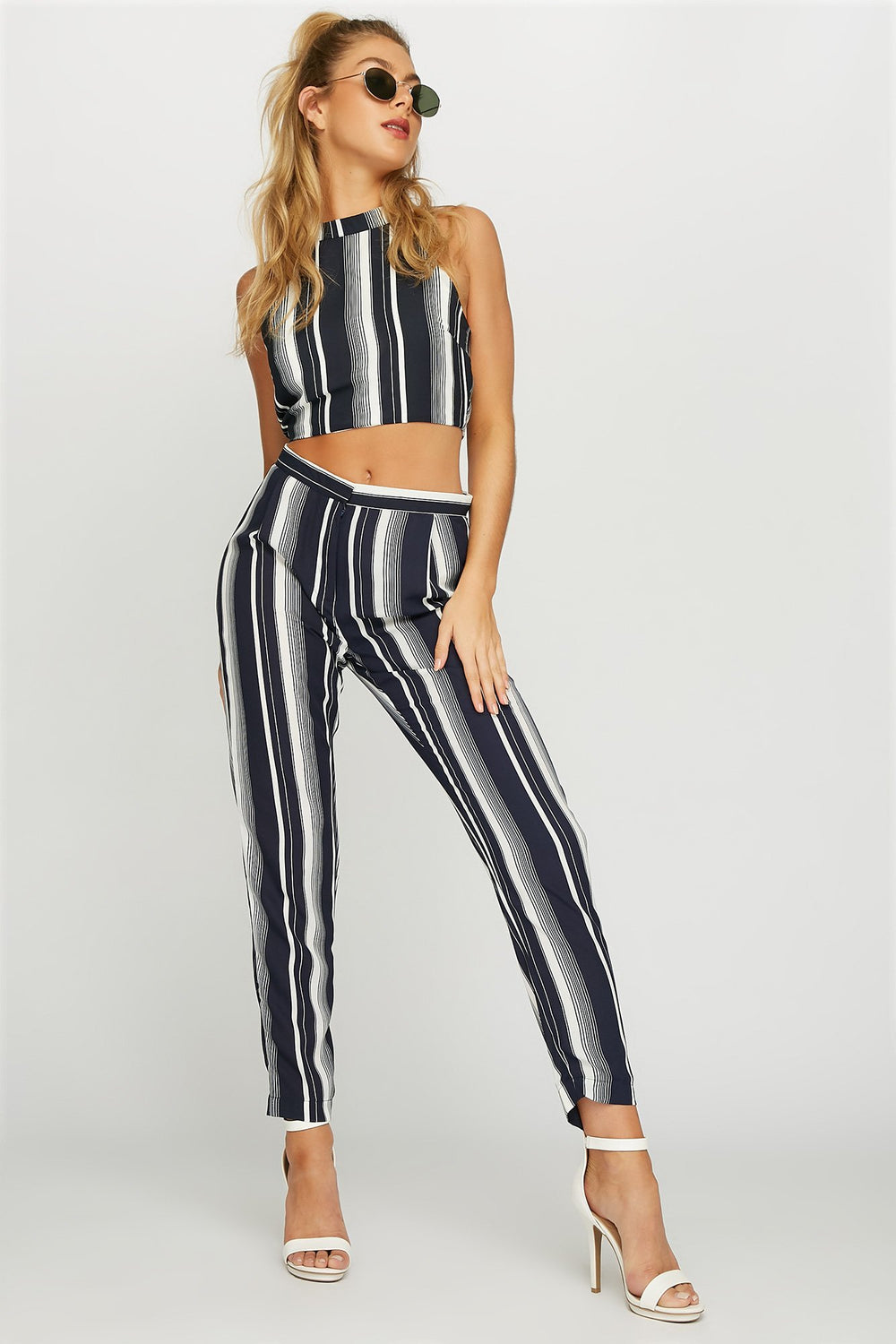 Women Printed High-Rise Tapered Pant Multi