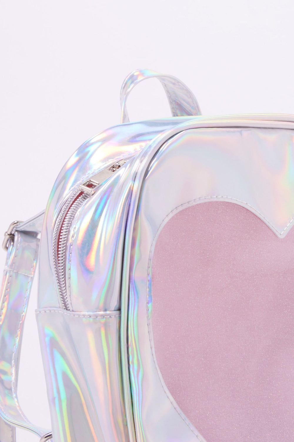 Women Metallic Glitter Heart Mini Backpack Multi