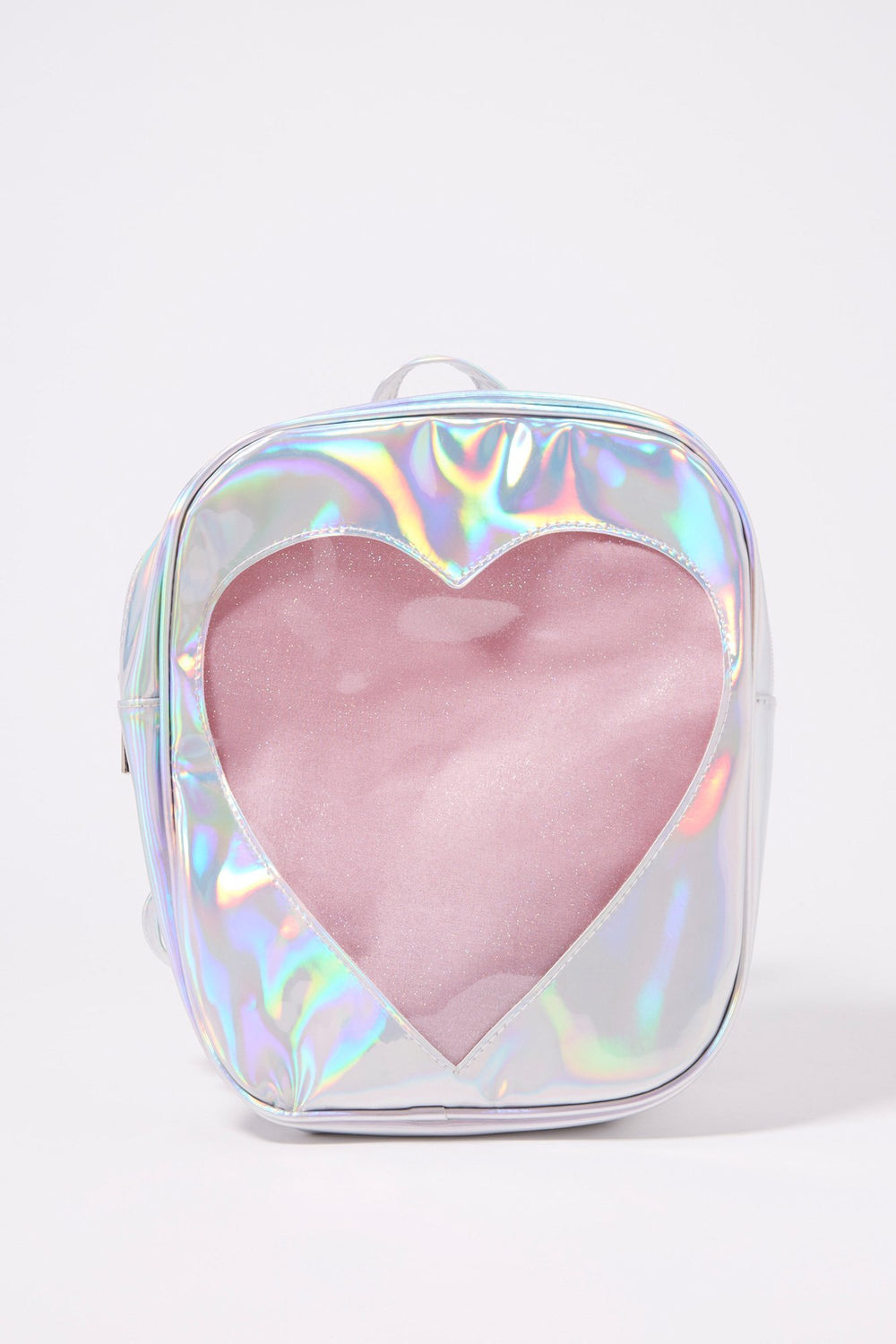 Women Metallic Glitter Heart Mini Backpack Multi