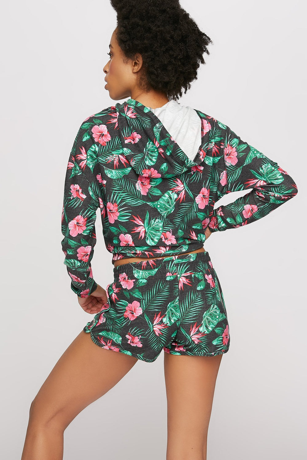 Women Pastel Fleece Drawstring Short Multi