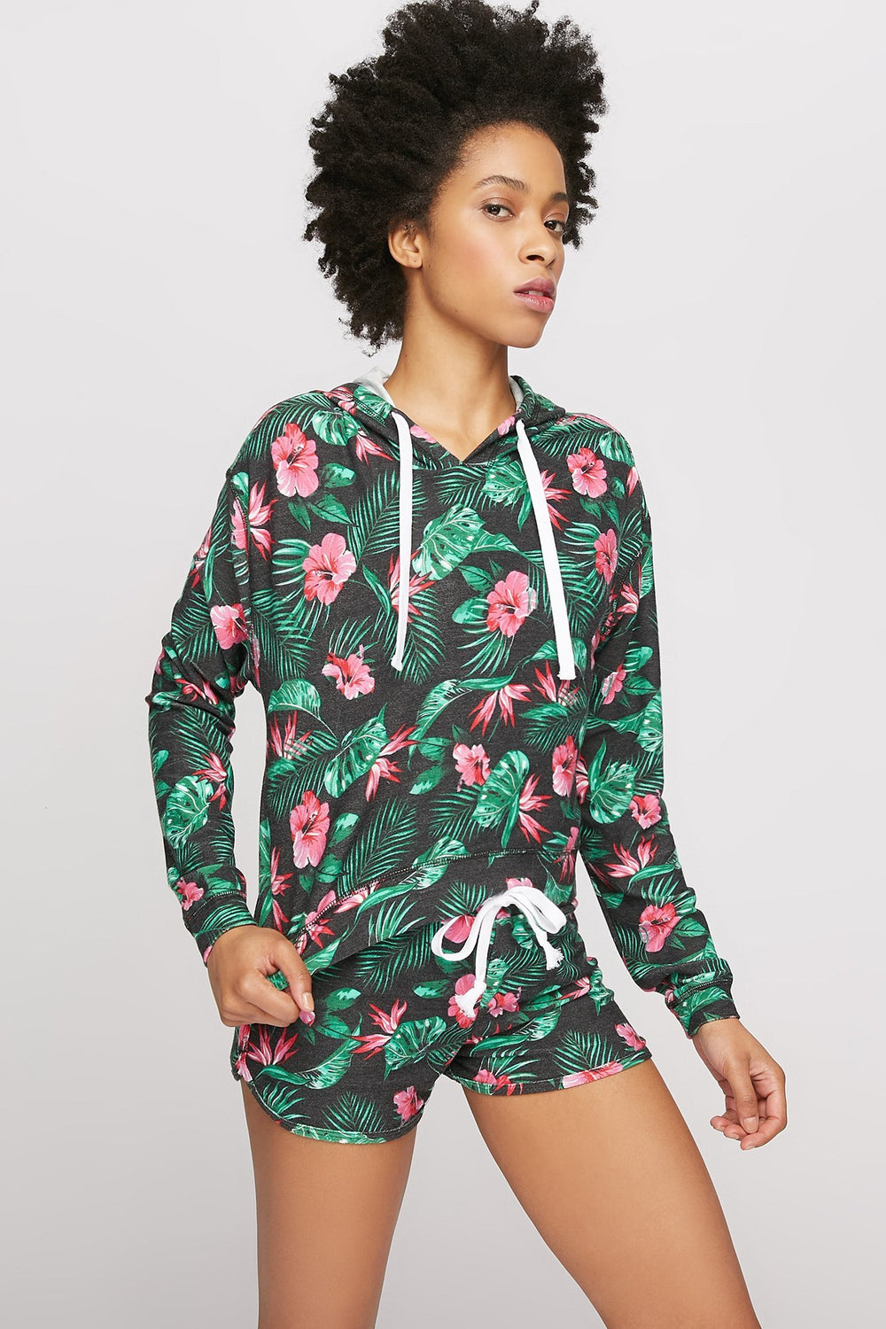 Women Pastel Fleece Drawstring Short Multi