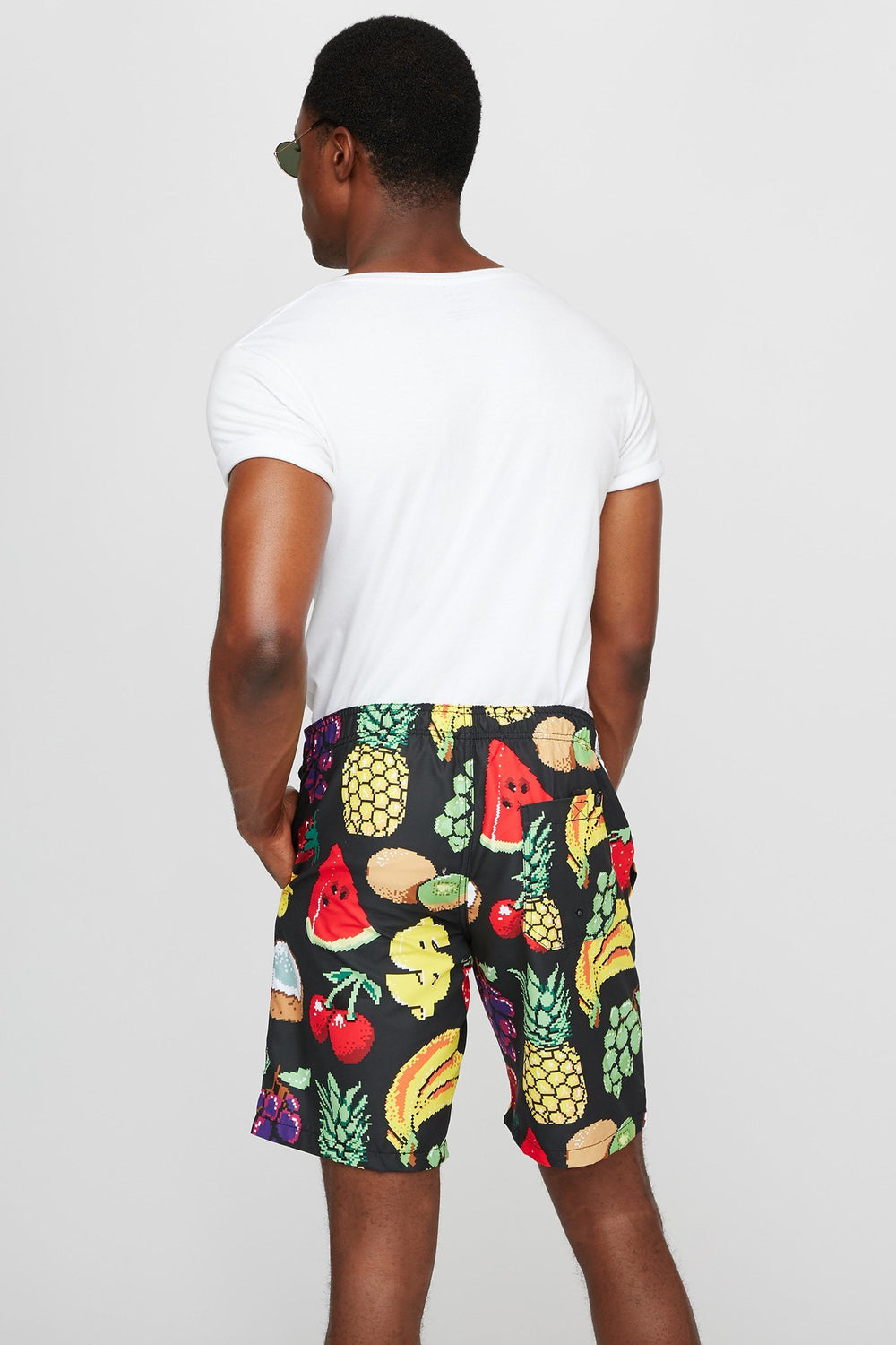 Men Printed Drawstring Slim Hybrid Short Multi