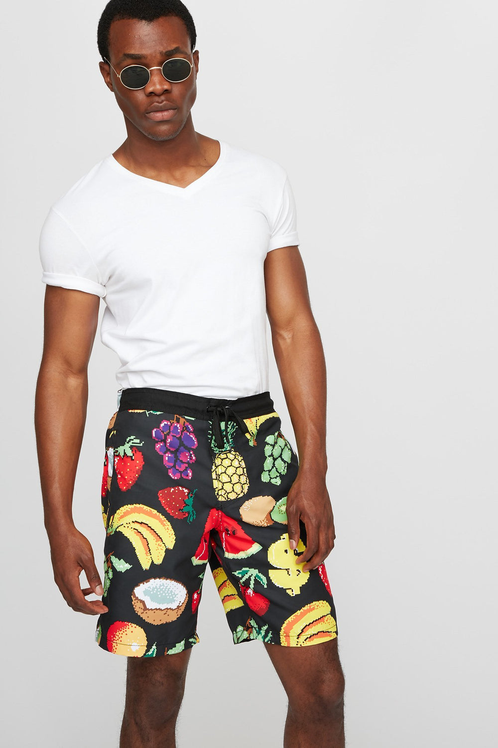 Men Short hybride mince imprimé à taille coulissante Multi