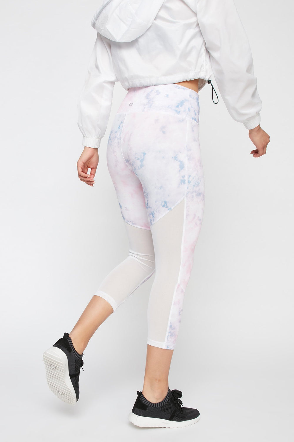 Women Tie-Dye High-Rise Mesh Cropped Infinite Legging Multi