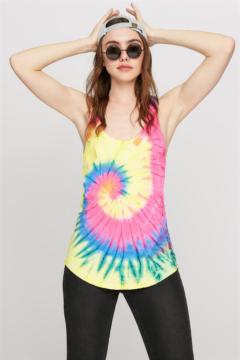 Women Tie-Dye Racerback Tank Multi
