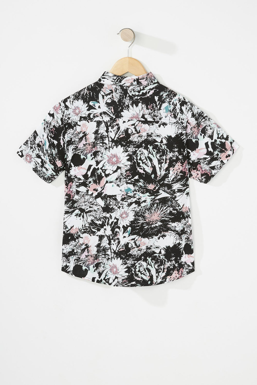 Kids Boys Lightweight Printed Button-Up Short Sleeve Shirt Multi