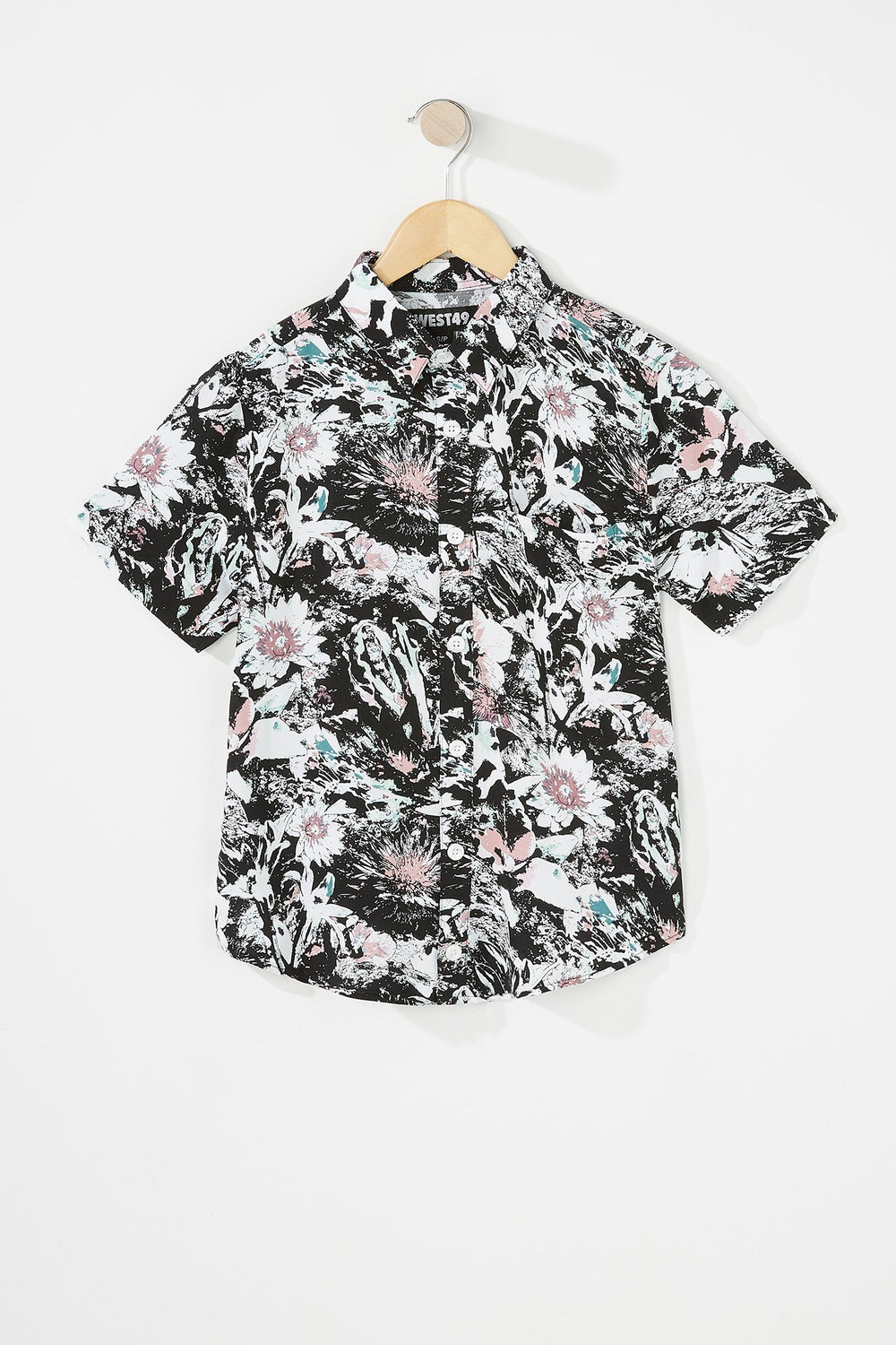 Kids Chemise boutonnée légère imprimée à manches courtes pour garçon Multi