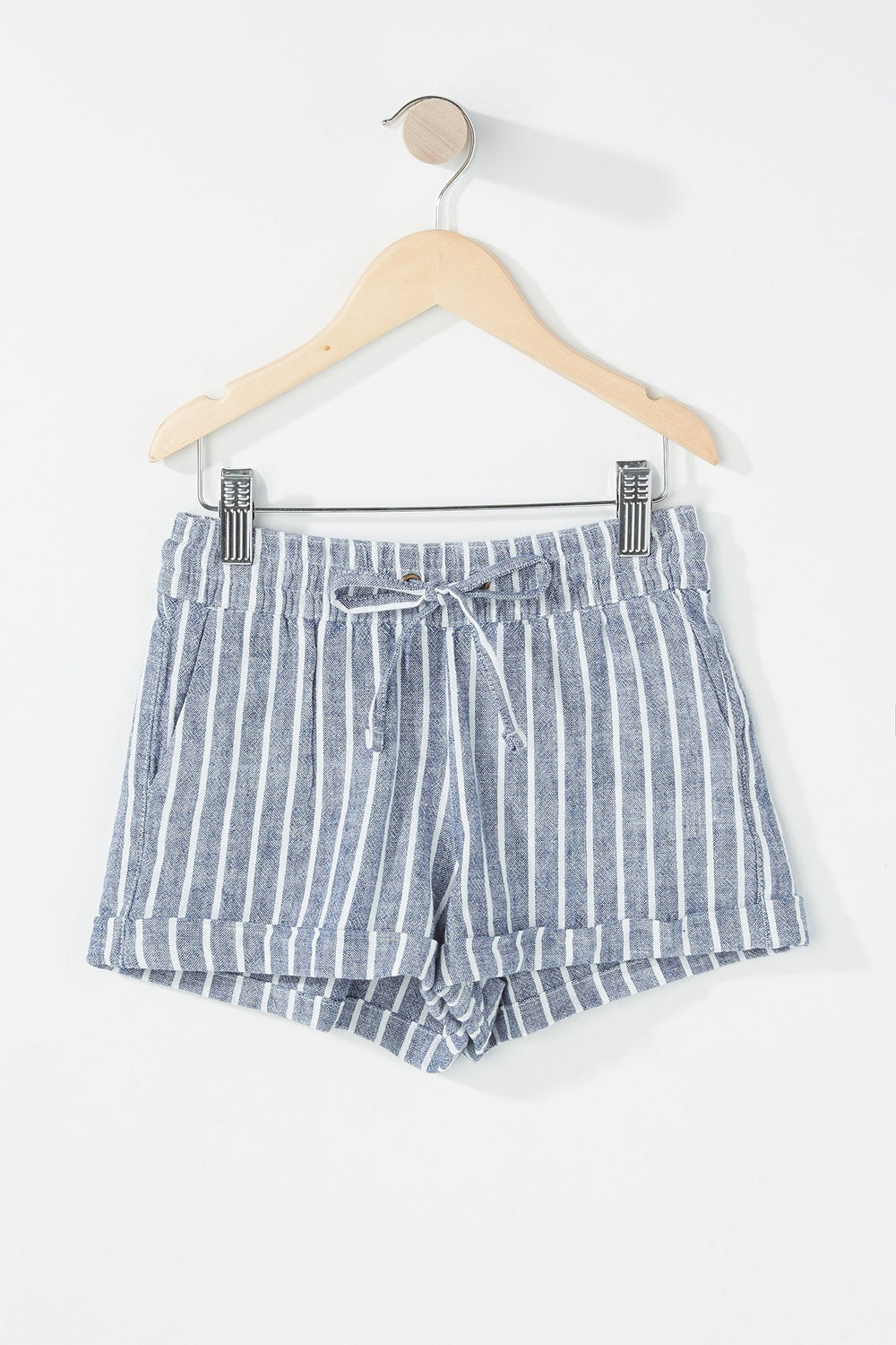 Kids Girls Striped Drawstring Linen Short Multi