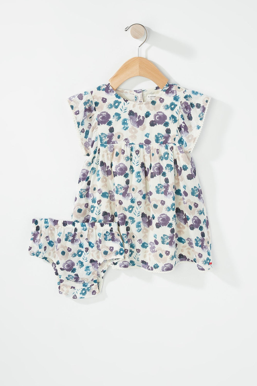Kids Robe crochetée fleurie plissée pour bébé fille Multi
