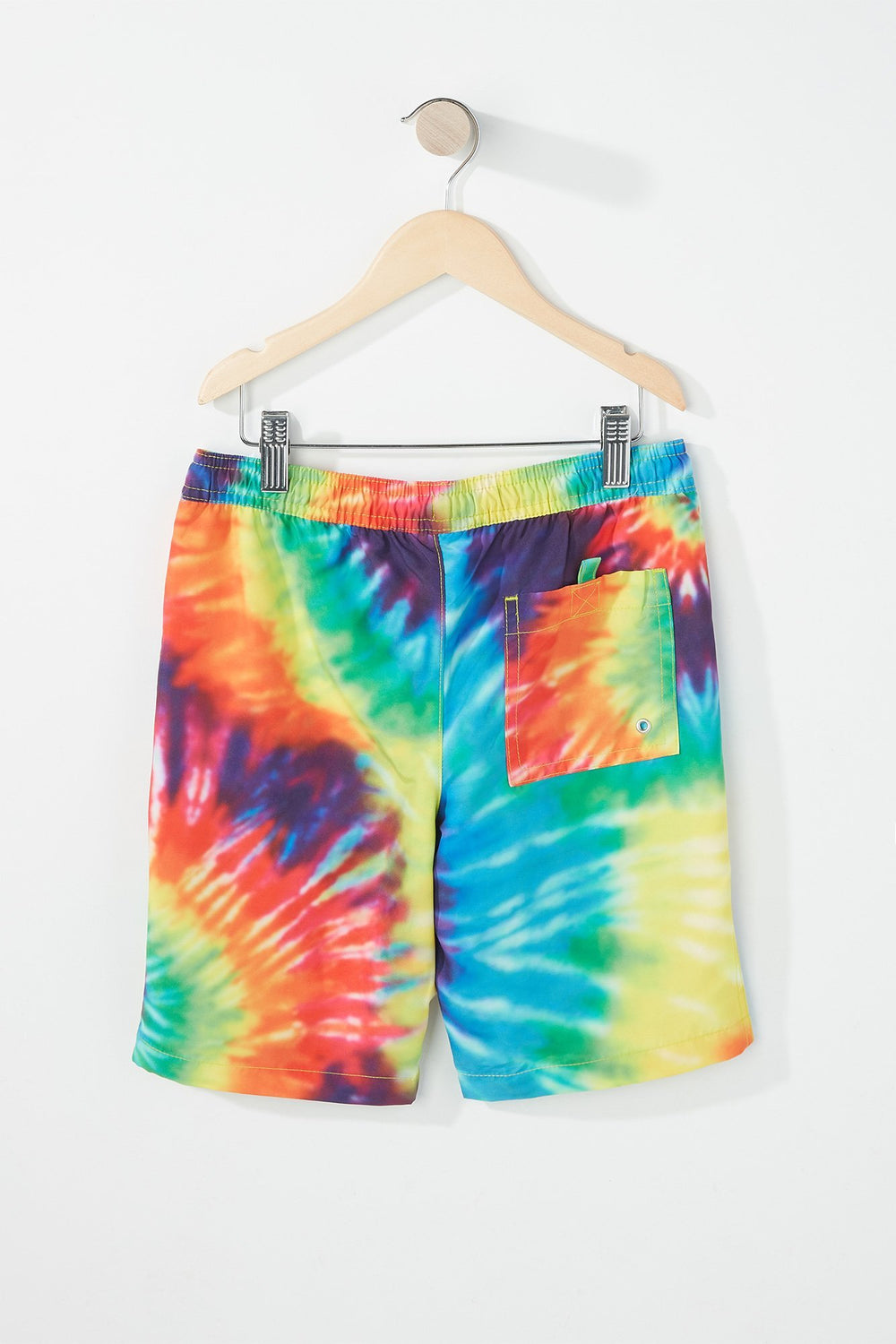 Kids Short de surfeur teint par espacements à taille coulissante pour garçon Multi