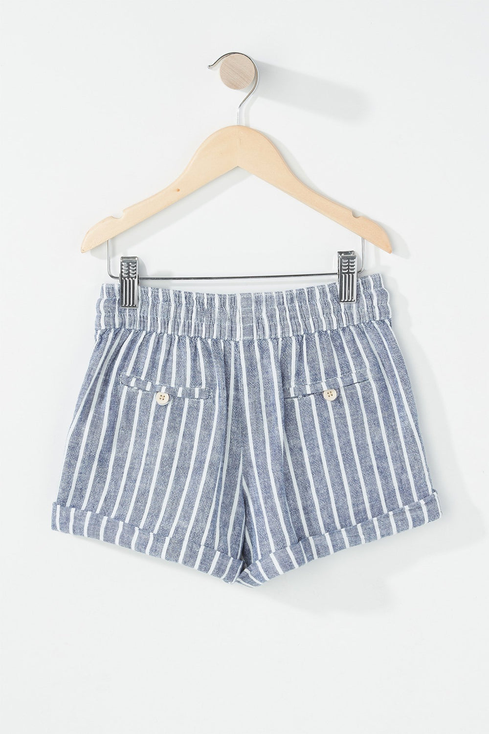 Kids Short en lin rayé à taille coulissante pour fille Multi