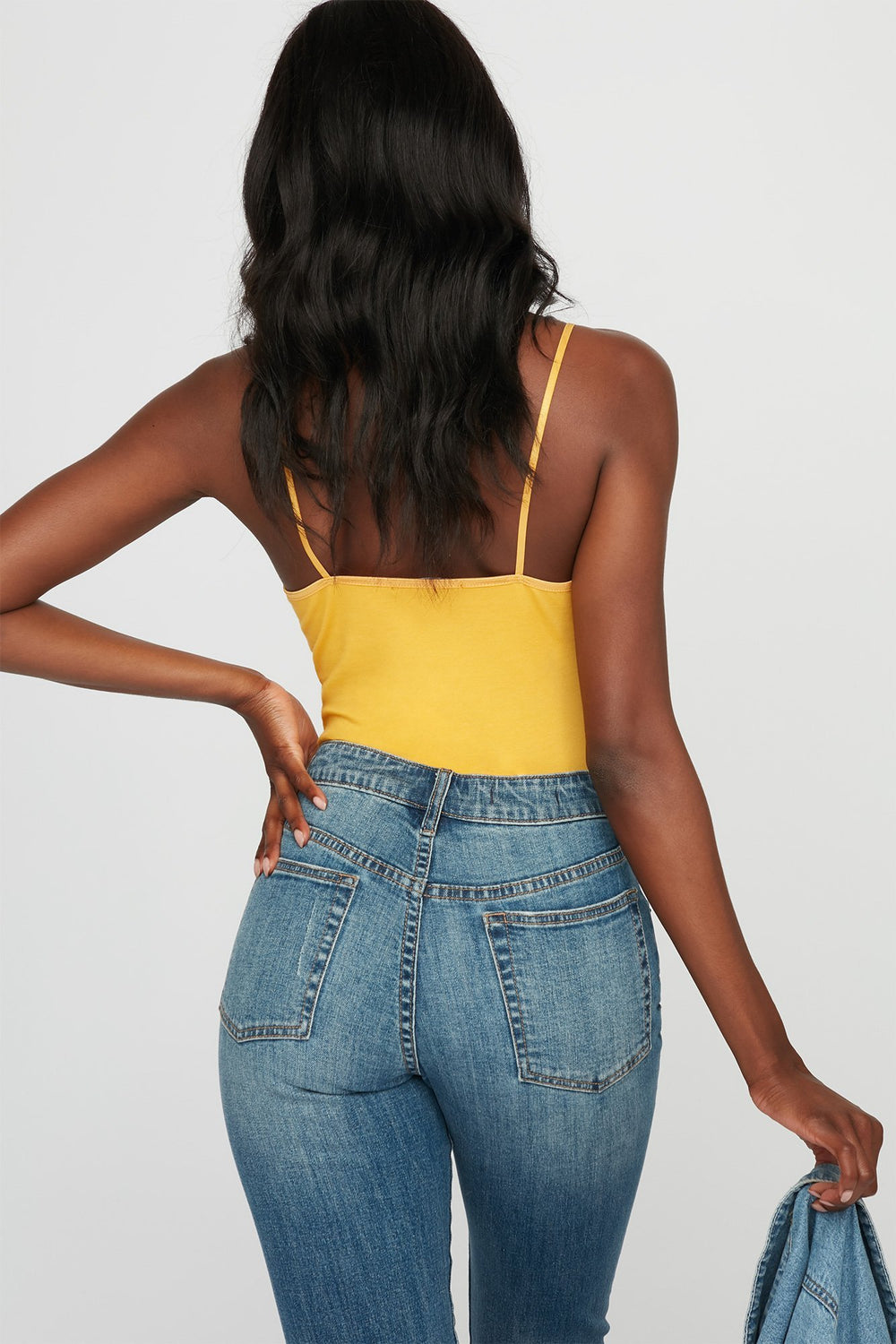 Women Scoop Neck Coloured Basic Camisole Mustard