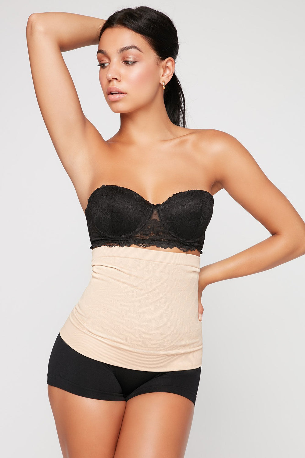 Women Diamond Jacquard Tummy Tucker Natural