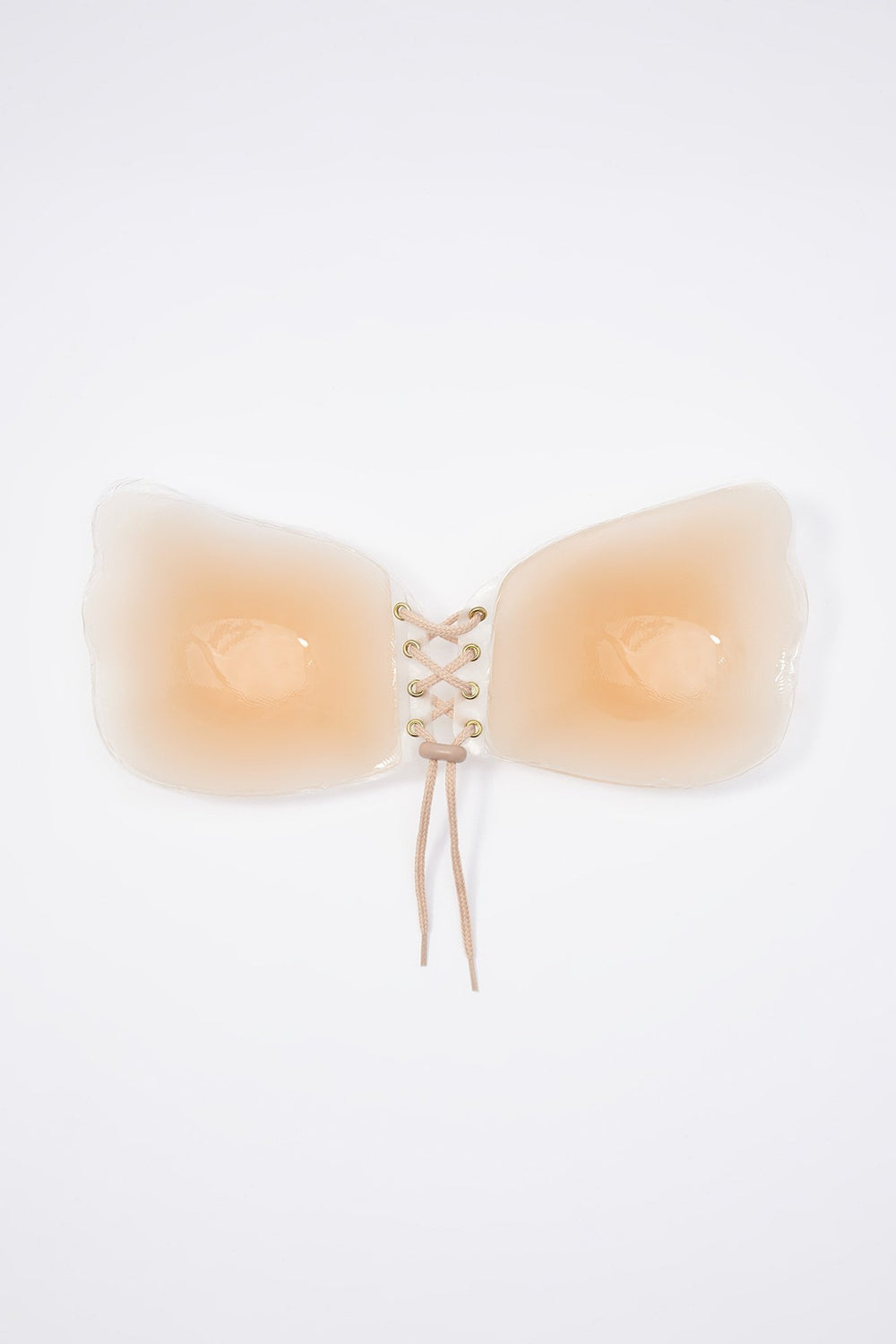 Women Lace-Up Silicone Adhesive Bra Natural