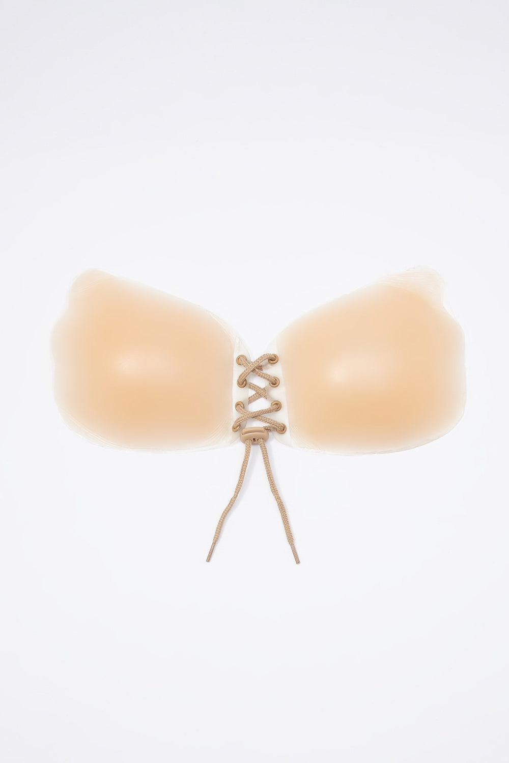 Women Silicone Lace-Up Front Bra Natural