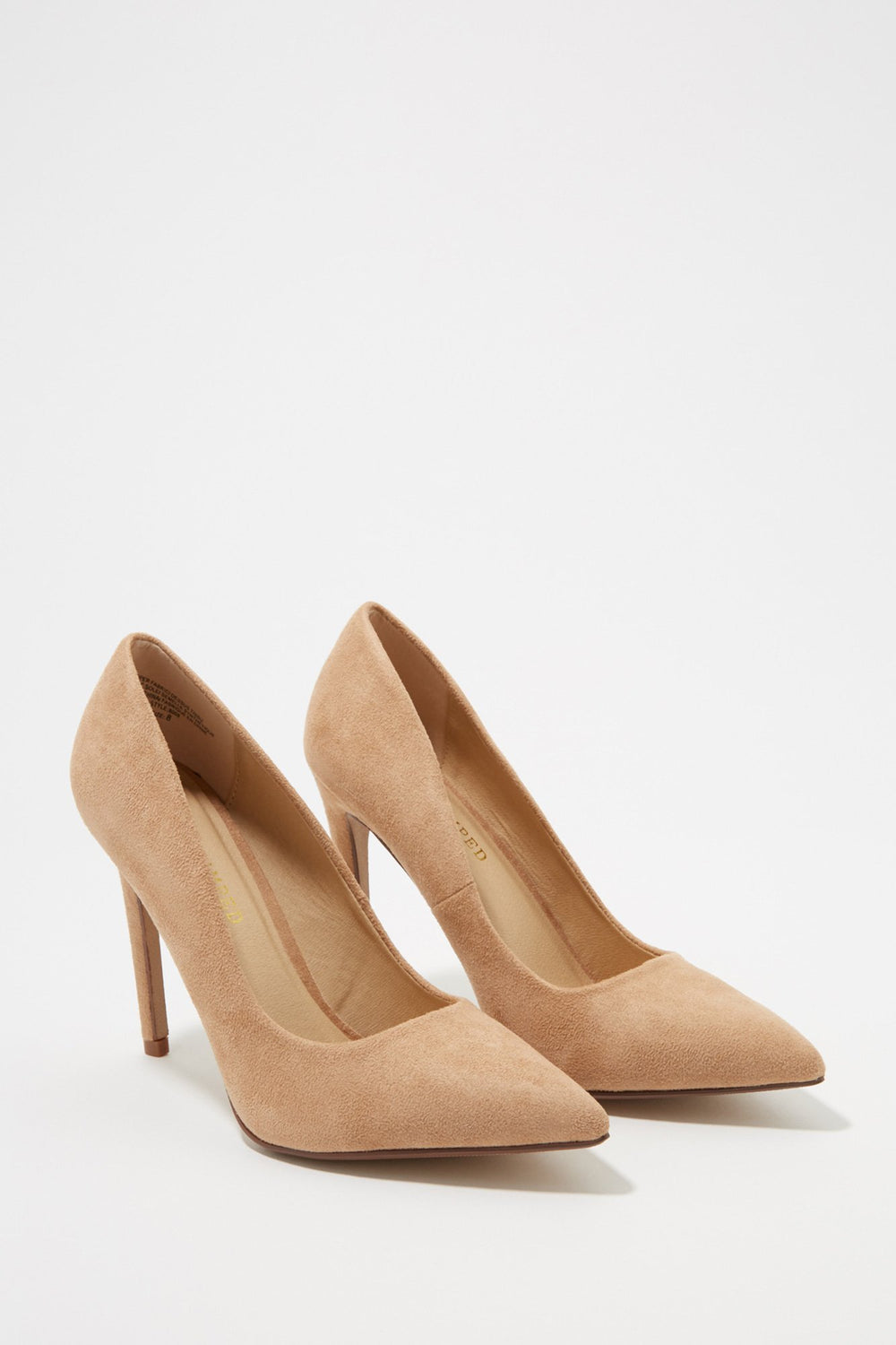 Women Faux-Suede Pointed Stiletto Heel Natural