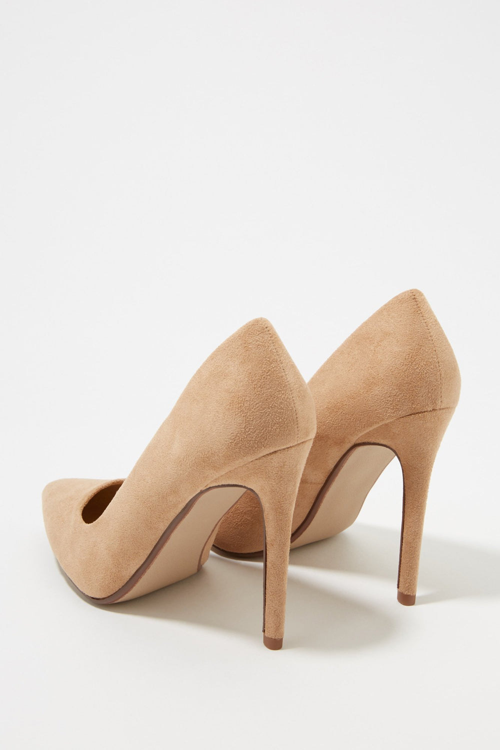 Women Faux-Suede Pointed Stiletto Heel Natural