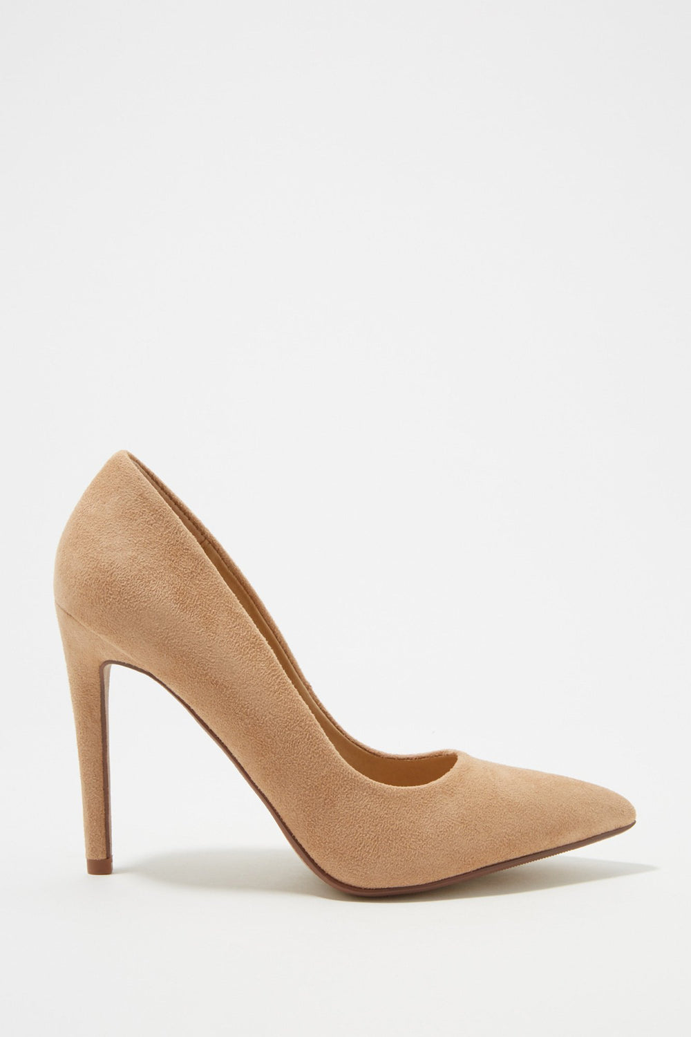 Women Faux-Suede Pointed Stiletto Heel Natural