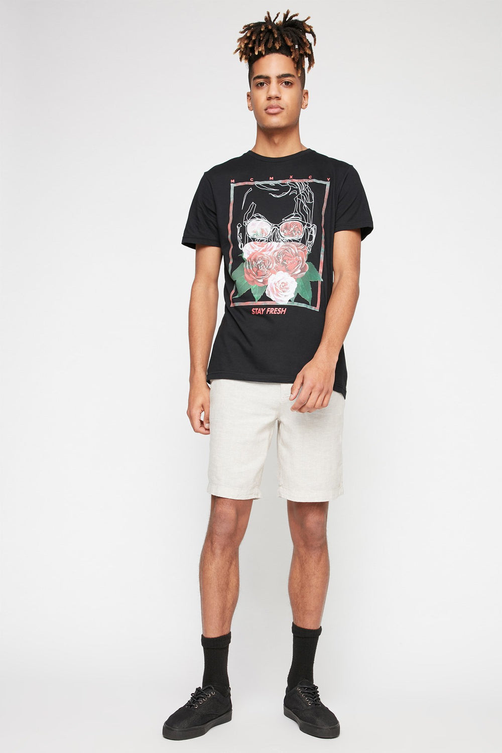 Men Slim Linen Short Natural