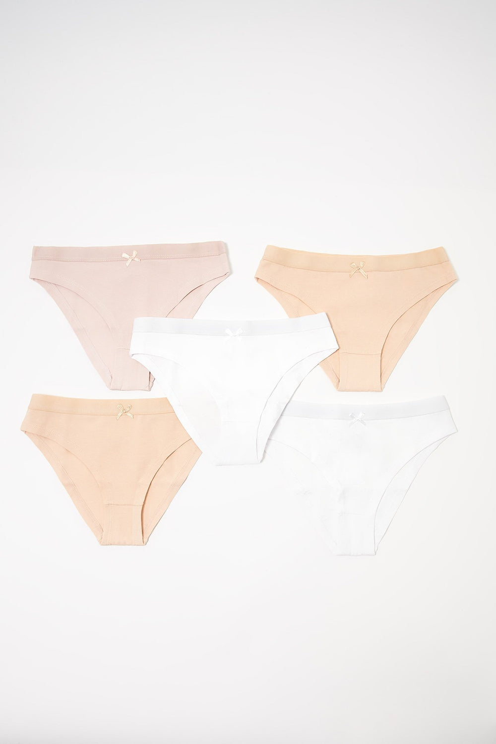 Kids Ensemble de miniculottes avec boucles pour fille (5 unités) Naturel
