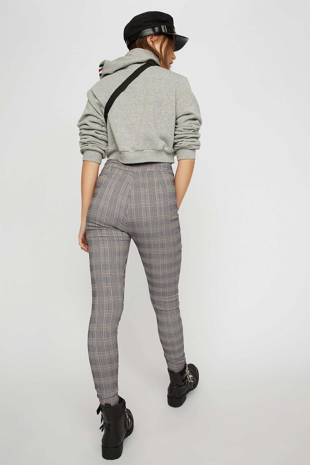 Women 3-Tier Tapered Plaid Pant Navy