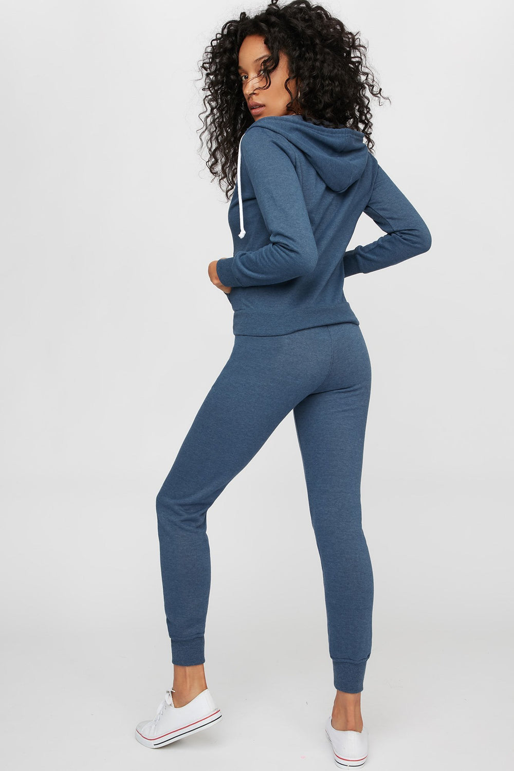 Women Fleece Drawstring Jogger Navy