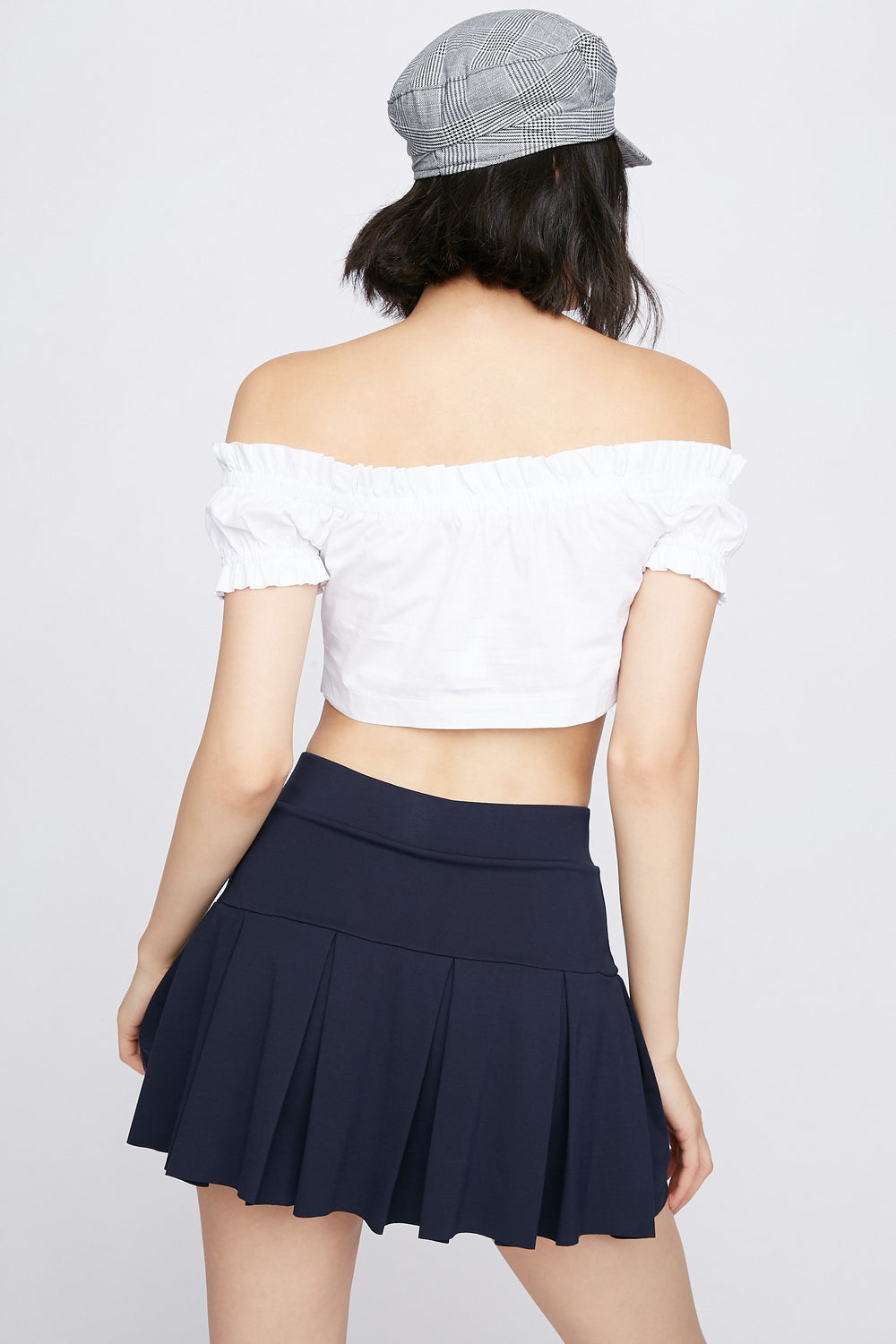 Women High-Rise Pleated Skirt Navy