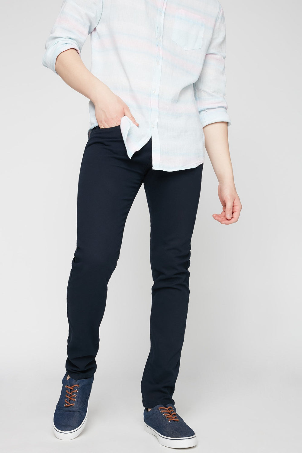 Men Navy Twill Skinny Jean Navy