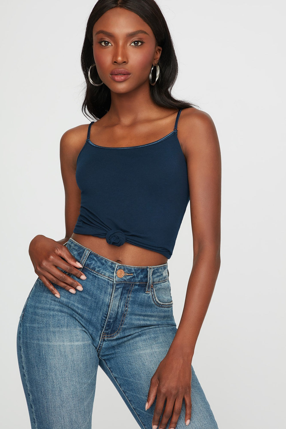 Women Scoop Neck Coloured Basic Camisole Navy