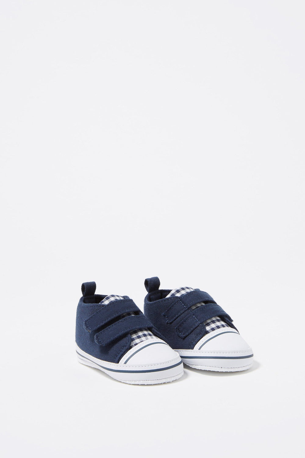 Kids Baby Boy Checkered Velcro Sneaker Navy