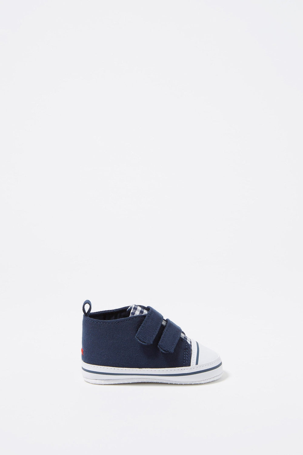 Kids Baby Boy Checkered Velcro Sneaker Navy