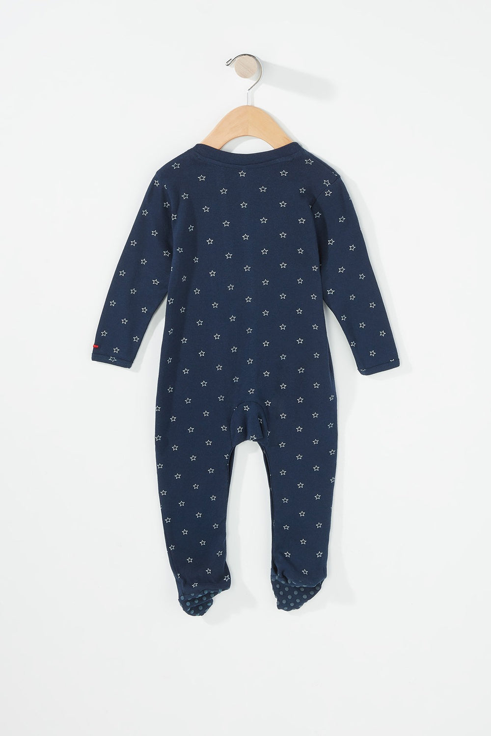Kids Baby Boy Long Sleeve Printed Footed Onesie Navy
