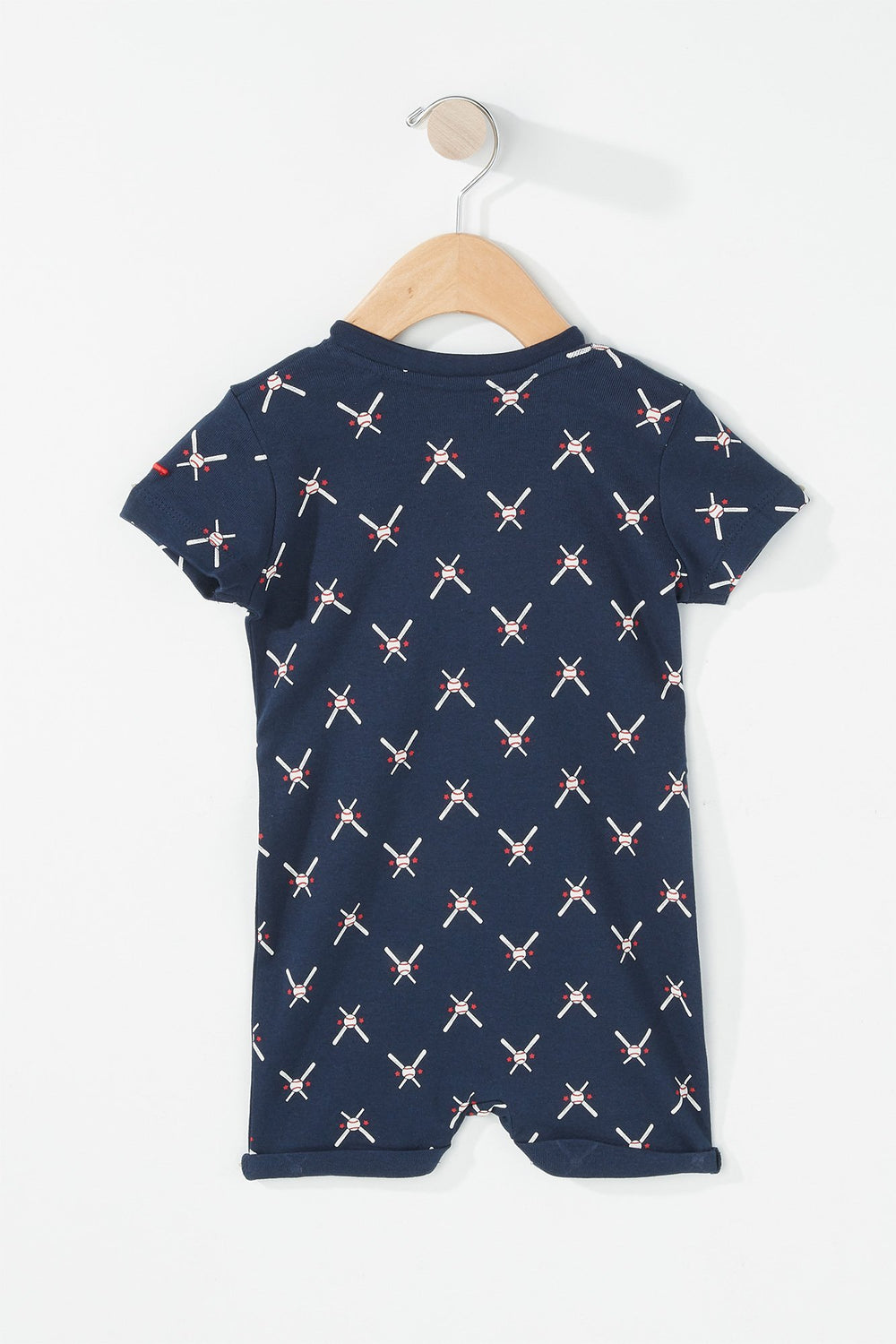 Kids Baby Boy Printed Roll-Up Onesie Navy