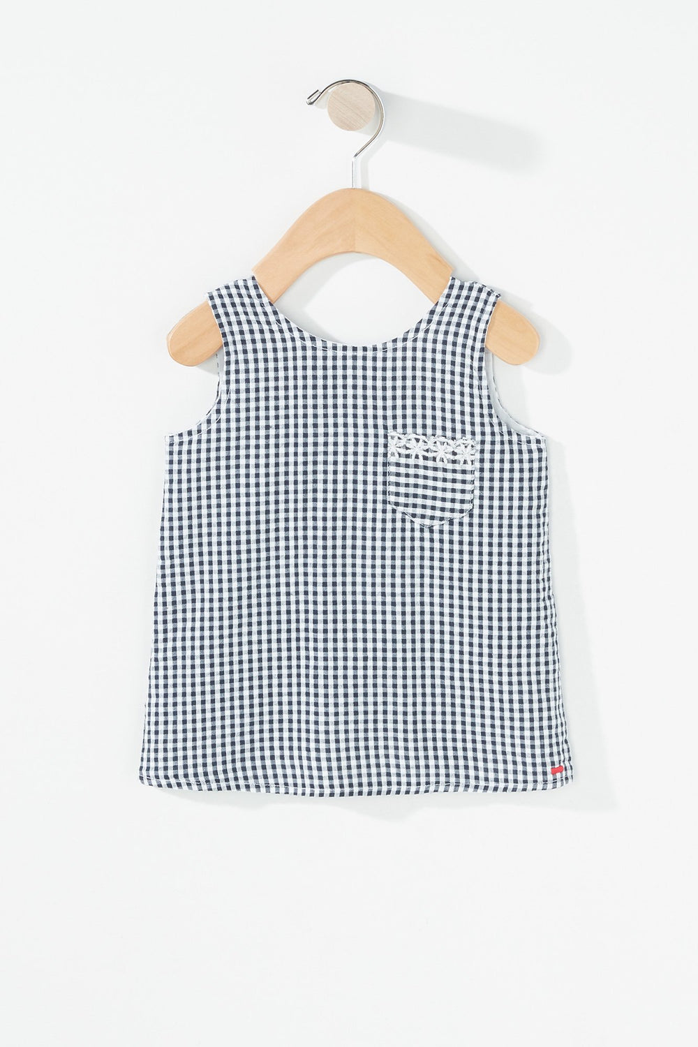 Kids Baby Girl 2-Piece Gingham Blouse & Short Set Navy