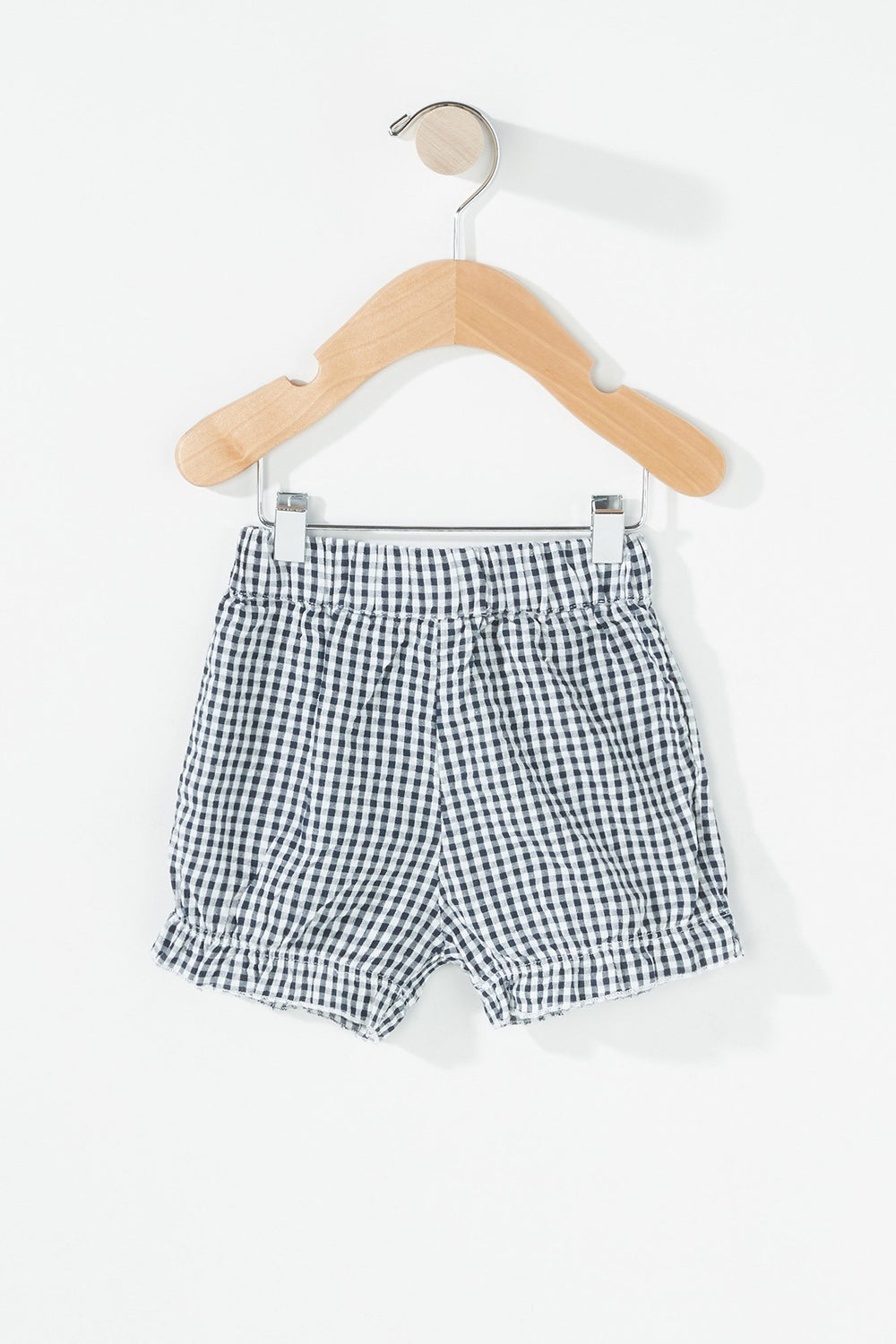 Kids Baby Girl 2-Piece Gingham Blouse & Short Set Navy