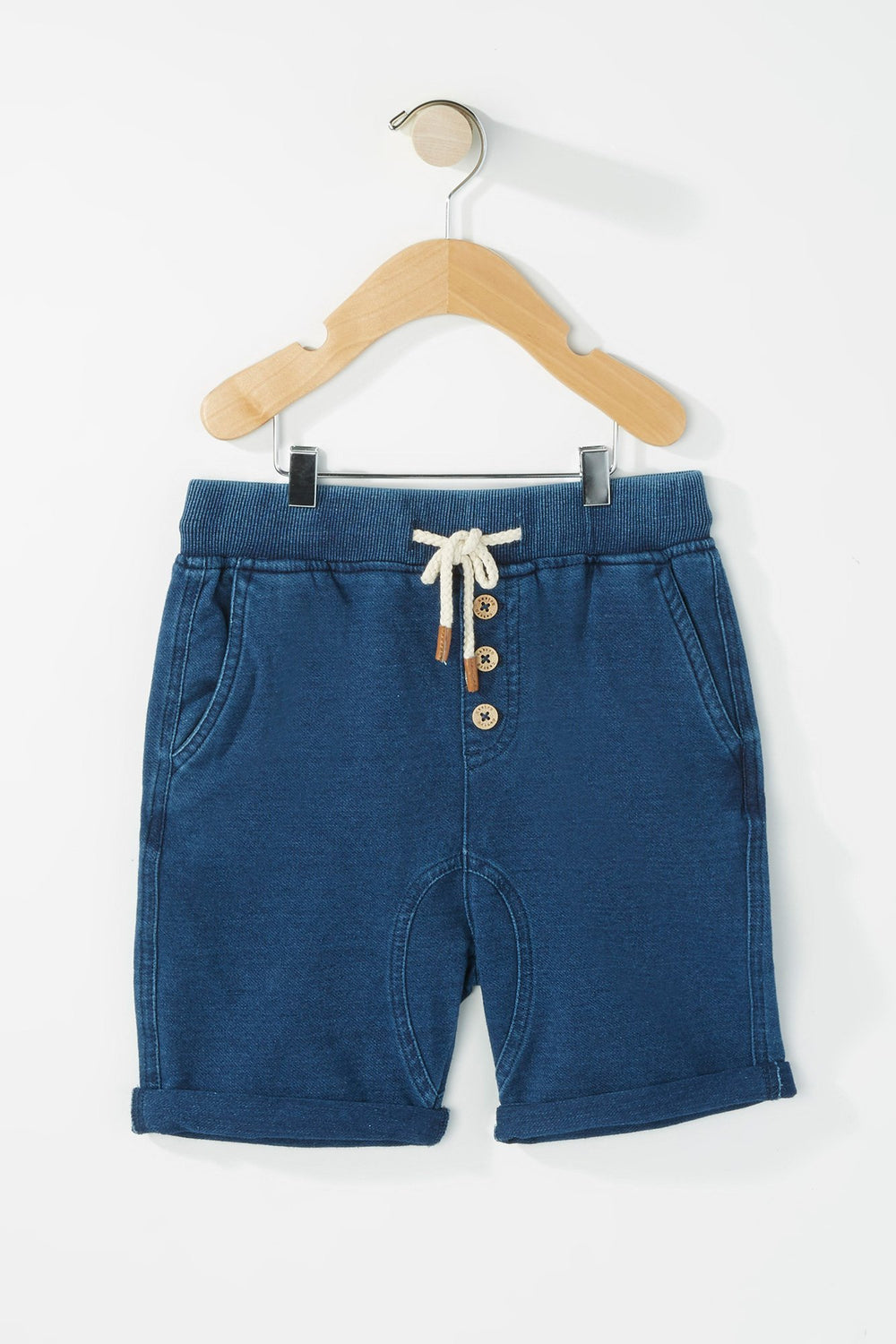 Kids Boys Denim Roll-Up Jogger Short Navy