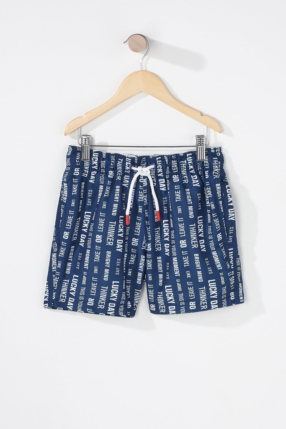 Kids Boys Graphic Drawstring Boardshort Navy