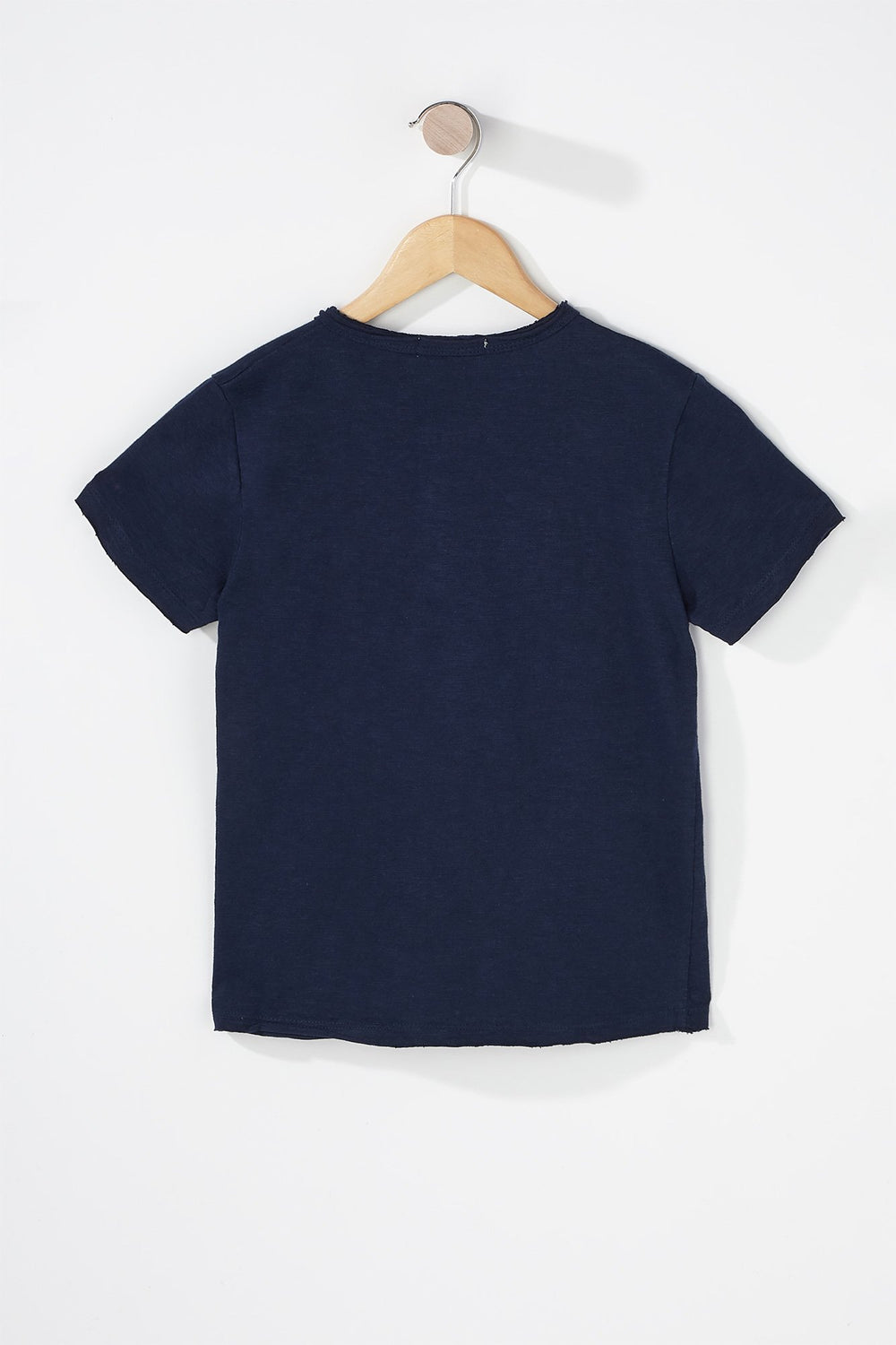 Kids Boys Henley Front Pocket T-Shirt Navy