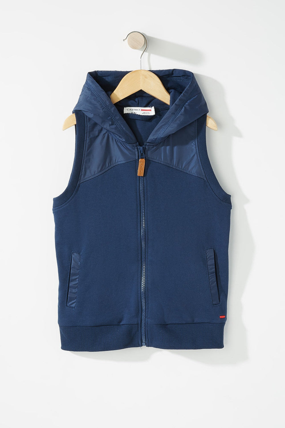 Kids Boys Lightweight Hooded Vest Navy