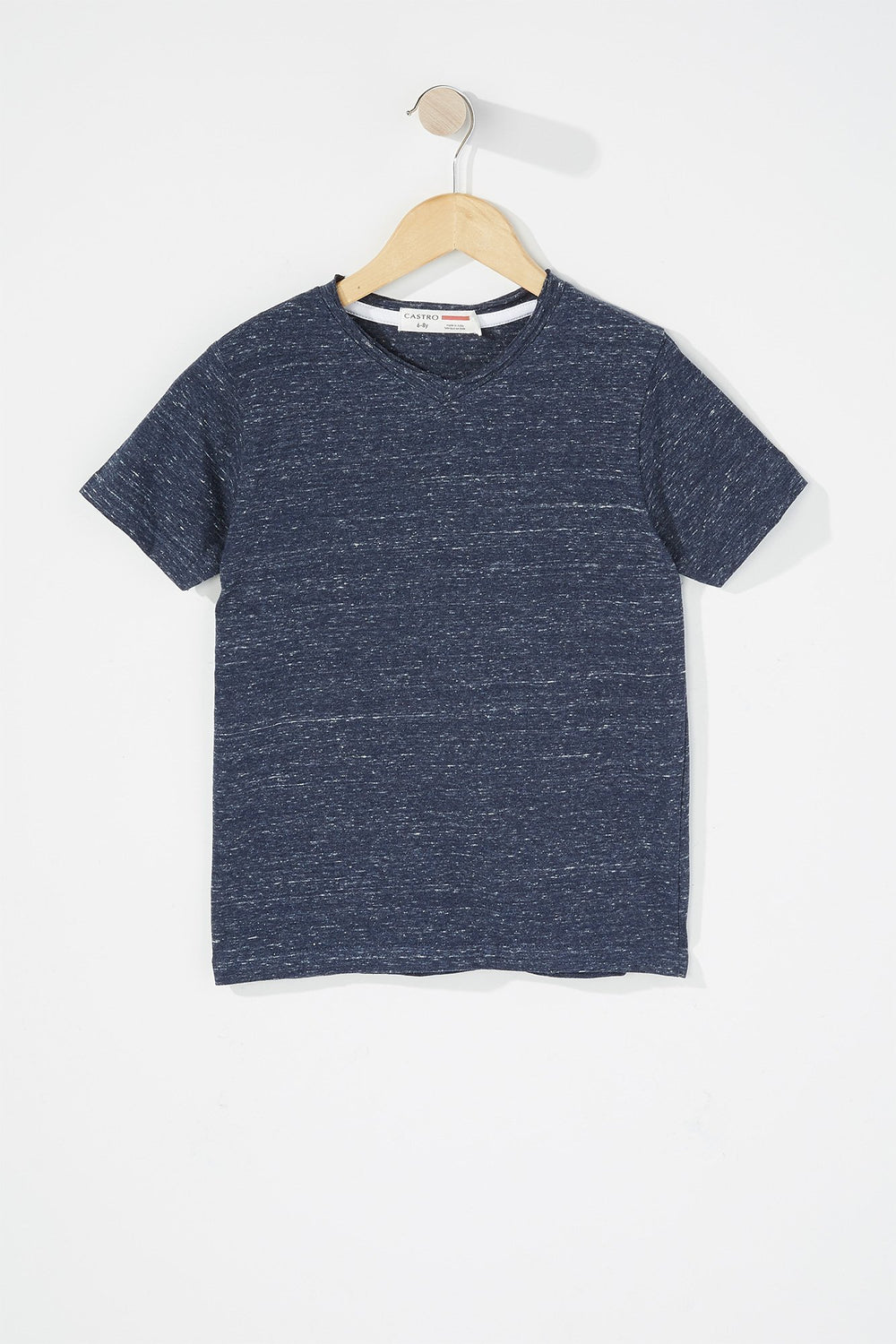 Kids Boys Space Dye V-Neck T-Shirt Navy