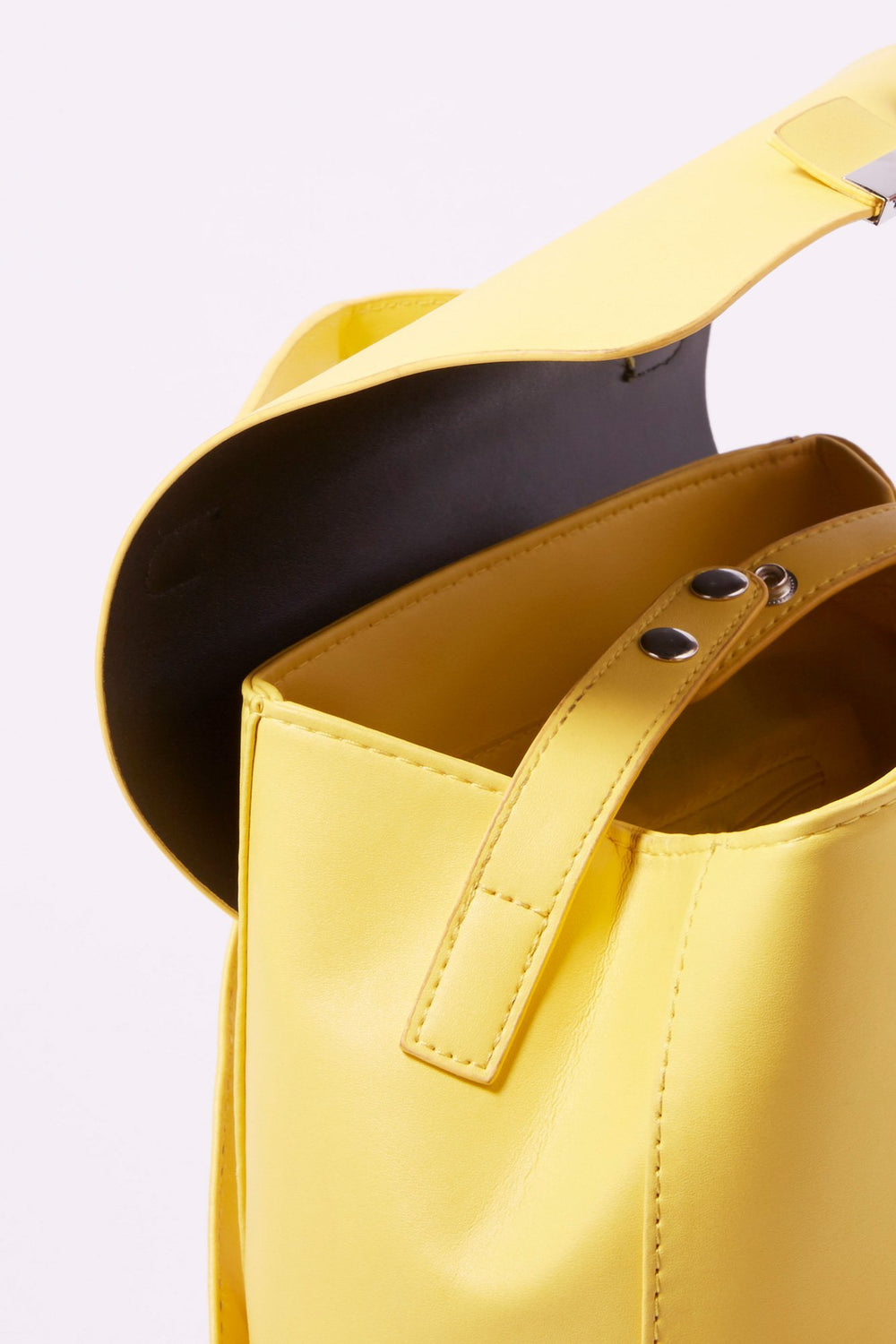 Women Faux-Leather Mini Basic Backpack Neon Yellow
