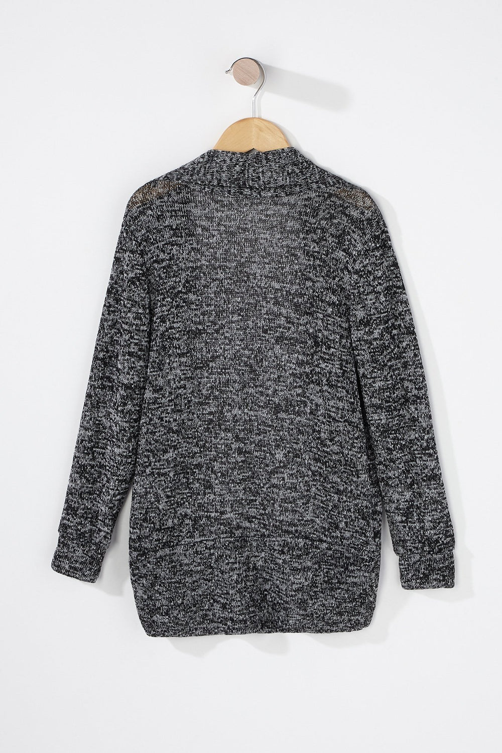 Kids Cardigan ouvert de base en tricot pour fille Noir et blanc