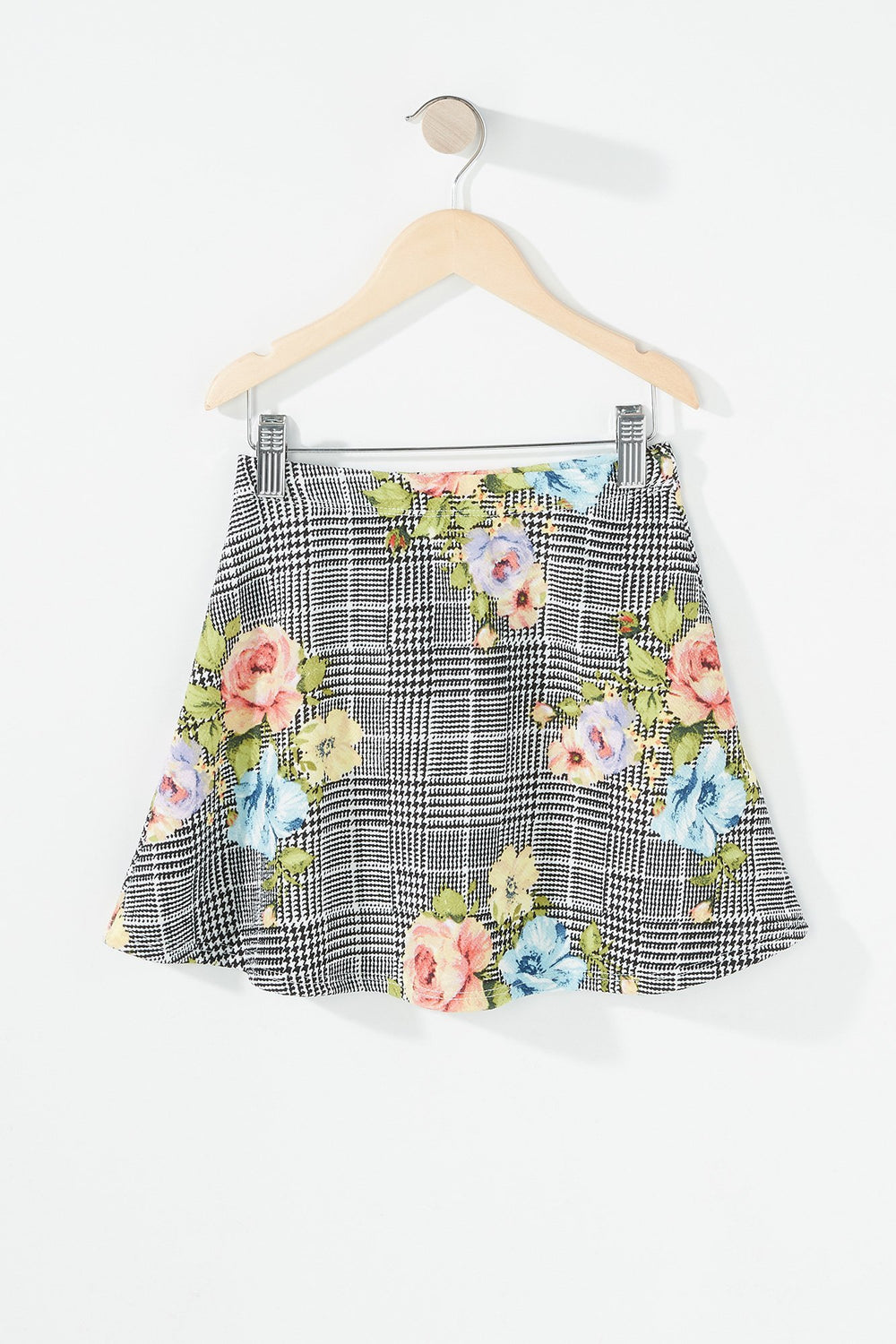 Kids Ensemble deux-pièces blouse et jupe volantées fleuries pour fille Noir et blanc