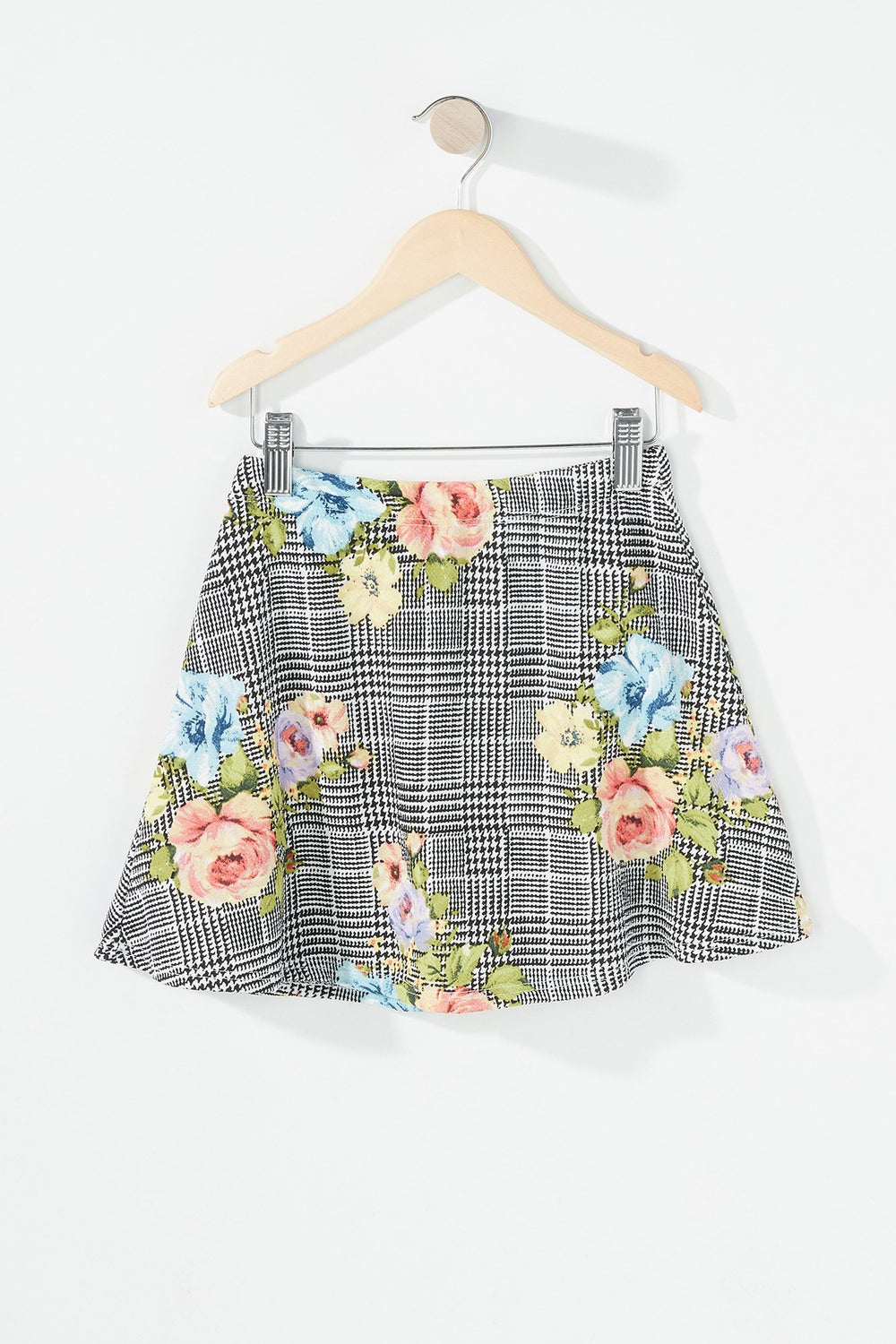 Kids Ensemble deux-pièces blouse et jupe volantées fleuries pour fille Noir et blanc