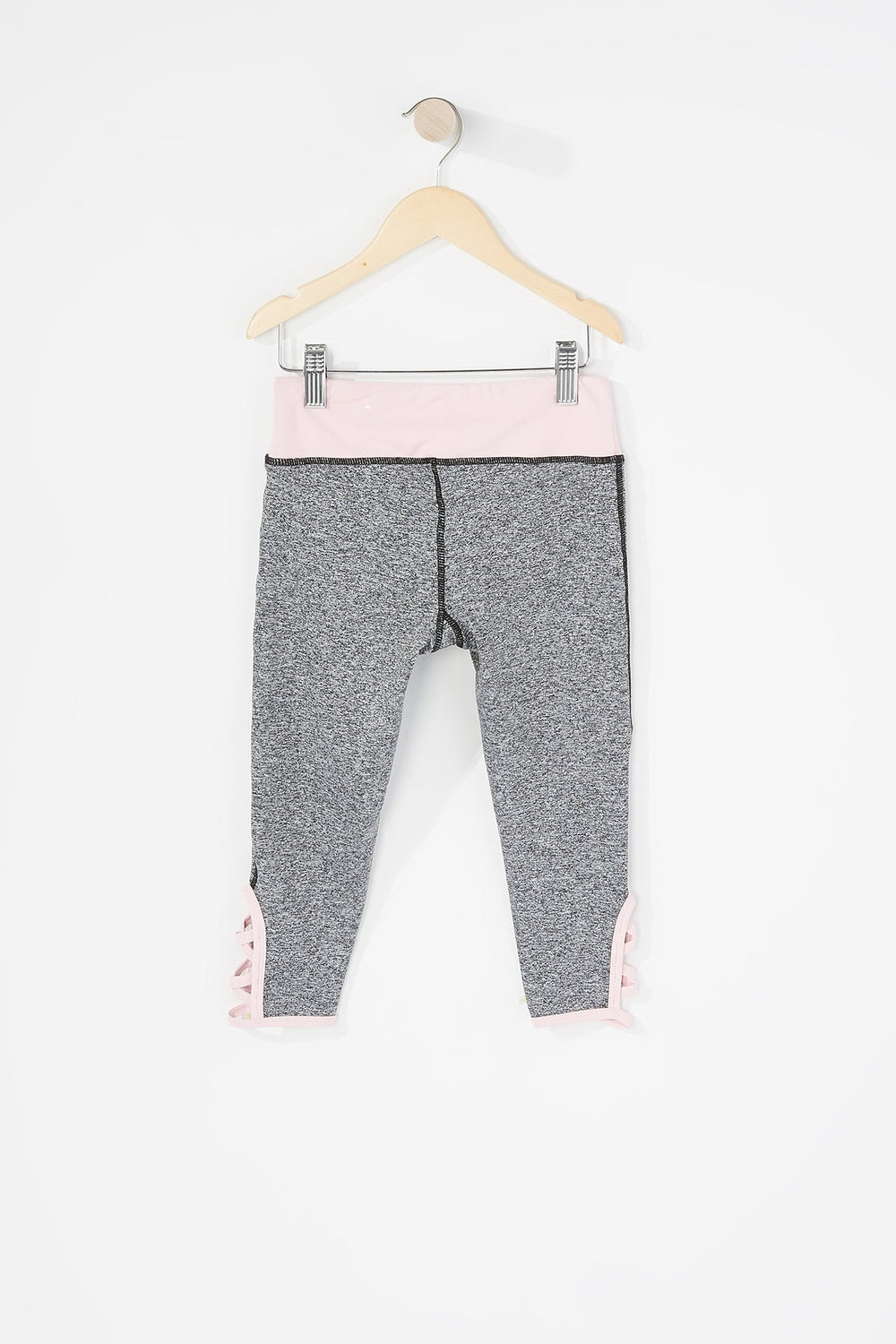 Kids Legging Active court à motif de cage pour fille Noir et blanc