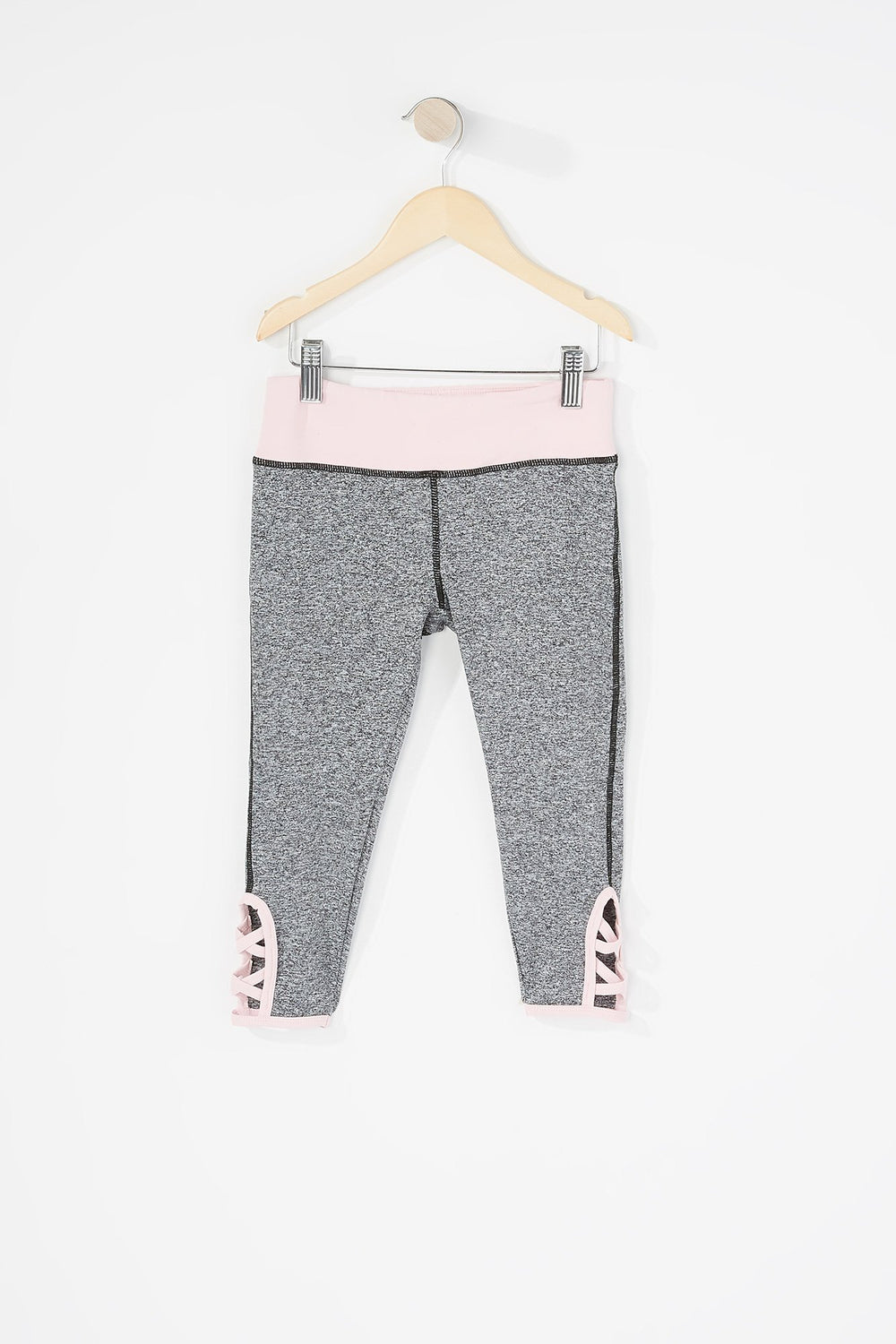 Kids Legging Active court à motif de cage pour fille Noir et blanc