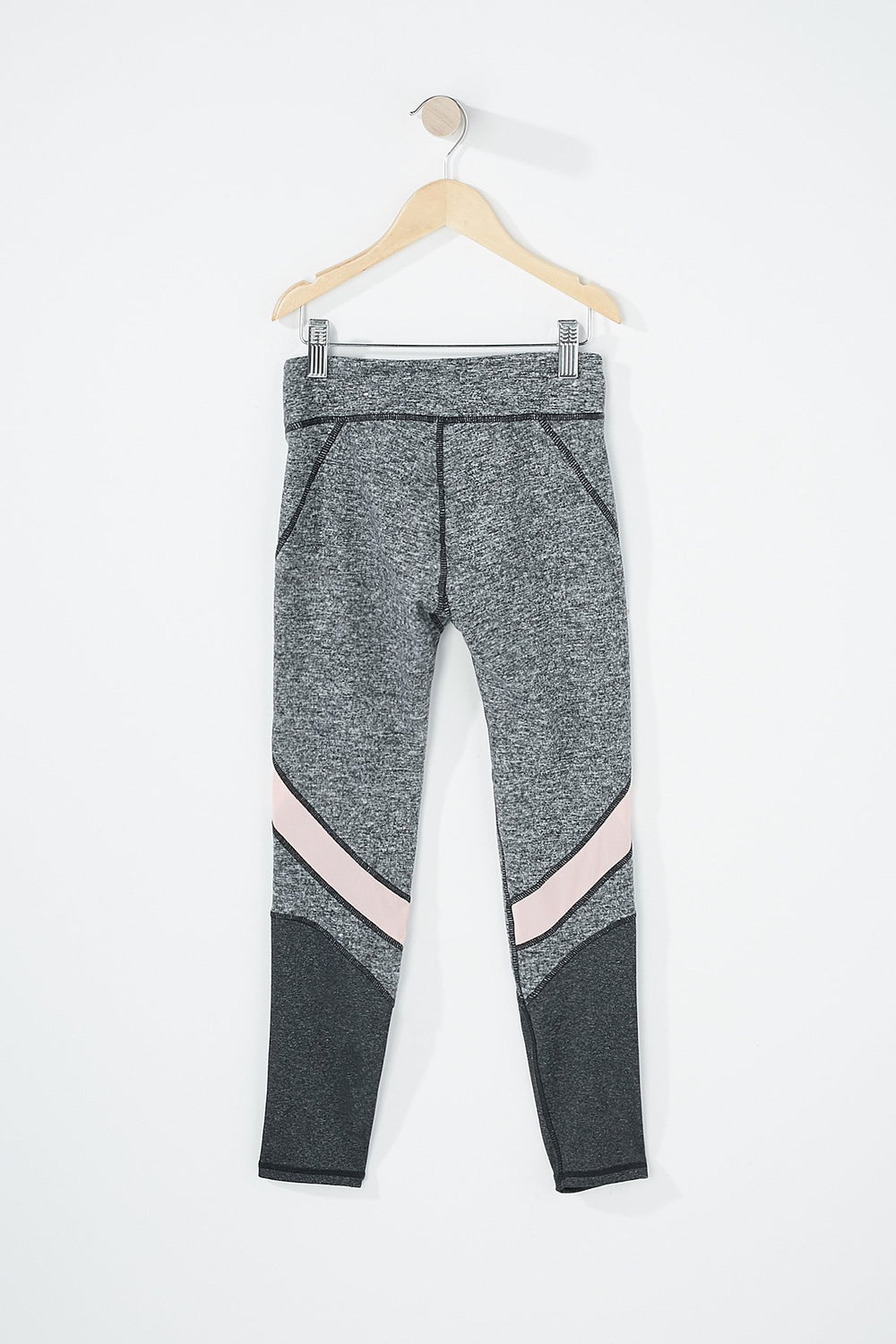Kids Legging Active en filet contrastant pour fille Noir et blanc